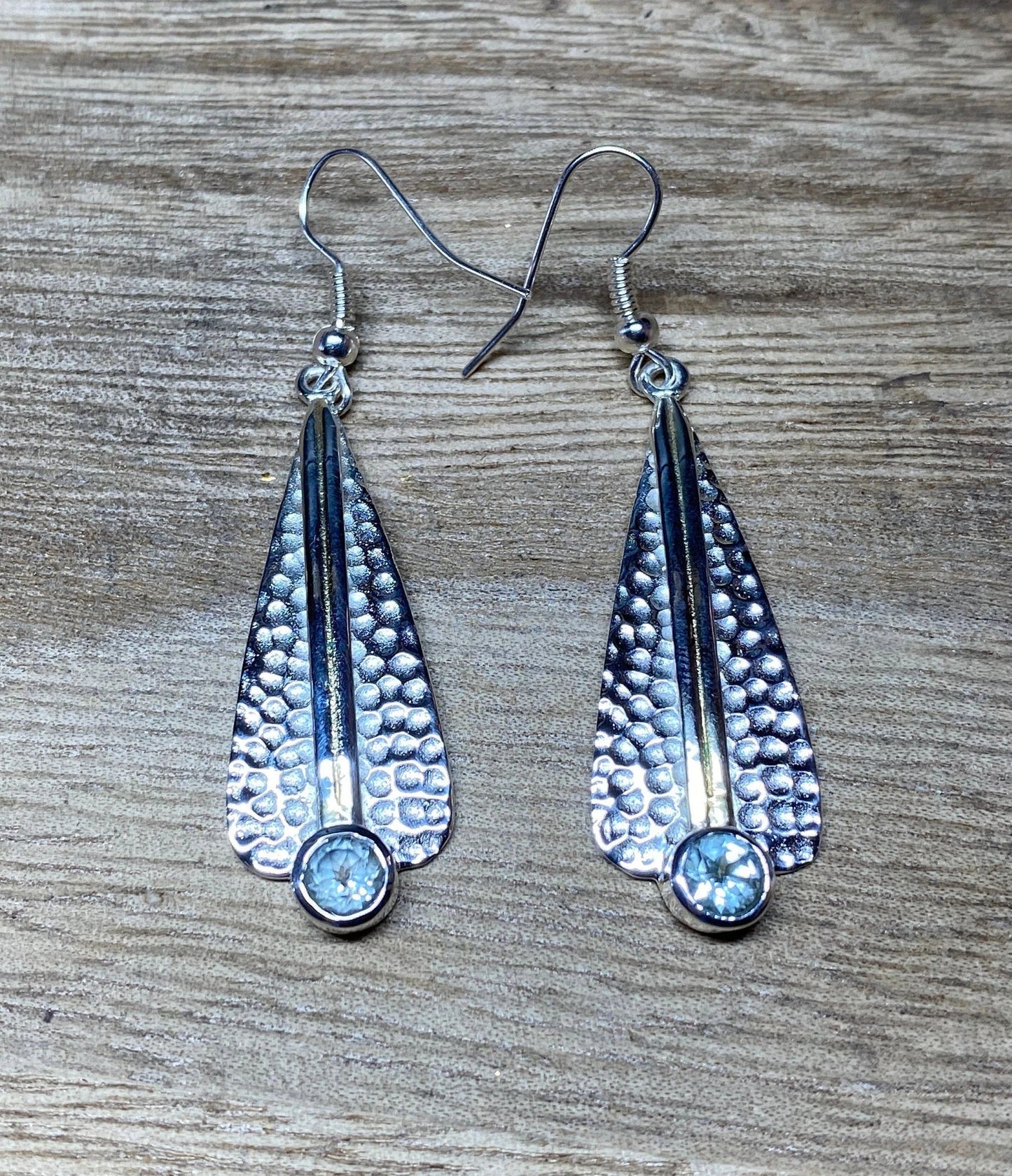 Light Weight Silver Overlay Earrings, Natural Gemstone, Faceted Blue Topaz, Peridot, Moonstone, Black Onyx, Amethyst, Birthstone Earring