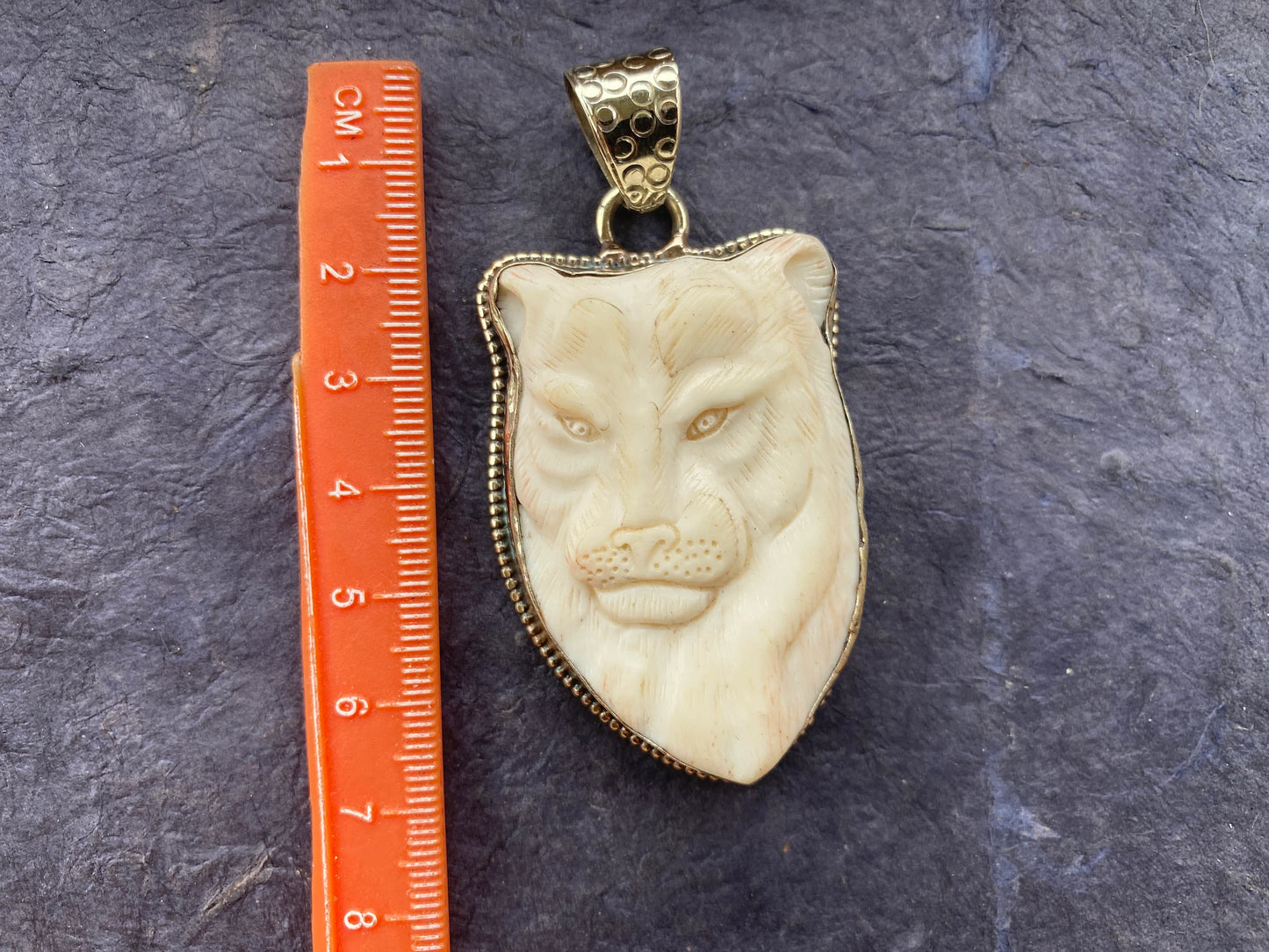Lion Head Carved Bone Tibetan Silver Pendant, Wildlife Animal Jewelry, Animal Lovers Pendant, African Safari Jewelry, Gift for Men, Big Cat