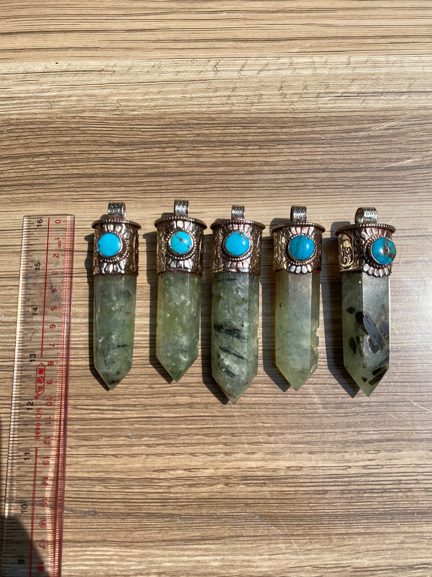 Long Raw Pointed Prehnite natural Stone Tibetan Silver Pendant, Prehnite Crystal Quartz, Healing Crystal Point, Reiki Chakra, Earthy Jewelry