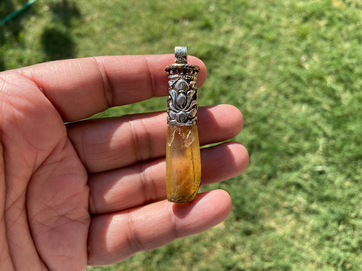 Long Shapes Raw Baltic Amber Tibetan Silver Pendant, Amber jewelry, Amber Jewelry, Rough Amber, Genuine Baltic Amber, Metaphysical, Bohemian