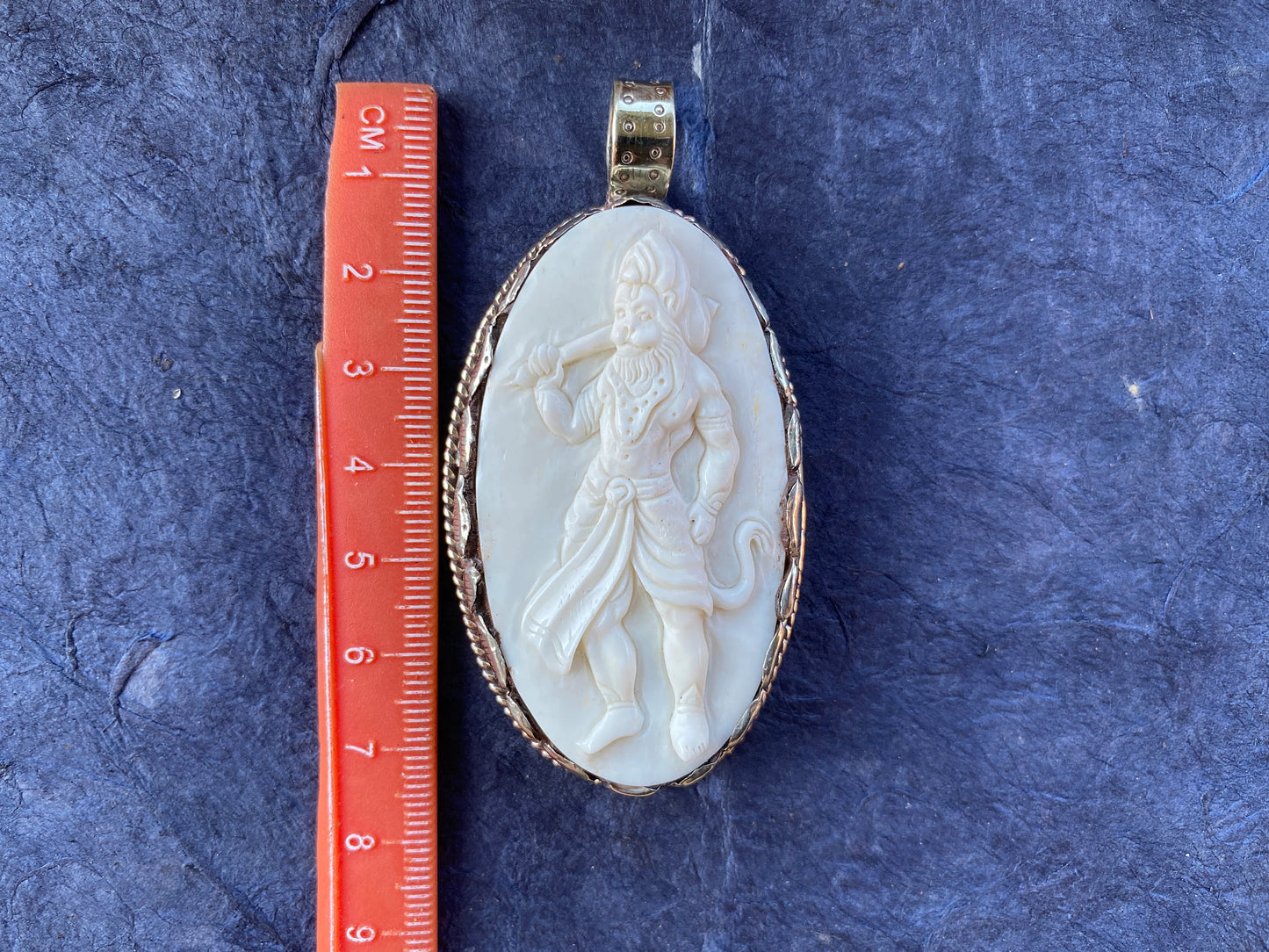 Lord Hanuman Hand carved Buffalo Bone Tibetan Silver Pendant, for Men or Women, Hindu God Deity Protection Powerful Amulet, Spiritual Amulet