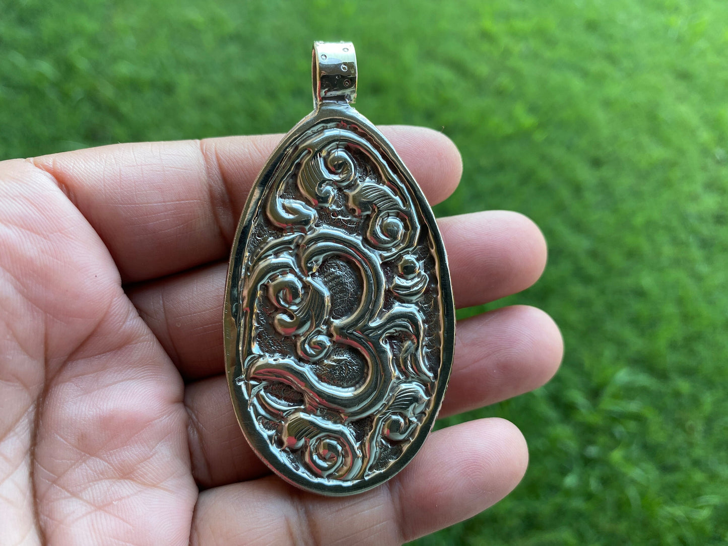 Lord Shiva Hand carved Buffalo Bone Tibetan Silver Pendant, for Men or Women, Hindu God Deity Protection Powerful Amulet, Spiritual Amulet