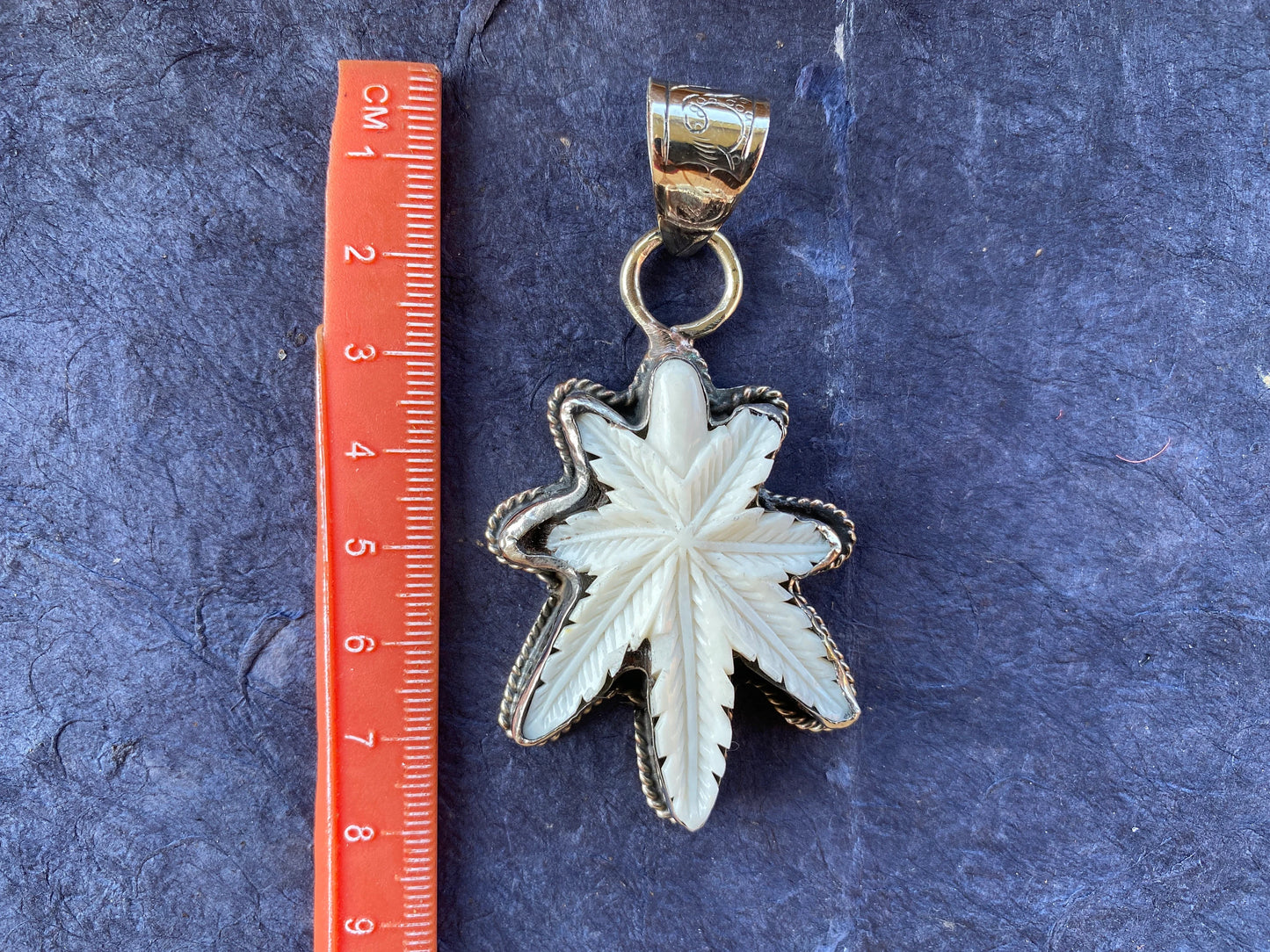 Marijuana Leaf Buffalo Bone Hand Carved Tibetan Silver Pendant, Weed Leaf Locket for Men or Women, Unisex Jewelry, Cannabis Jewelry, Boho