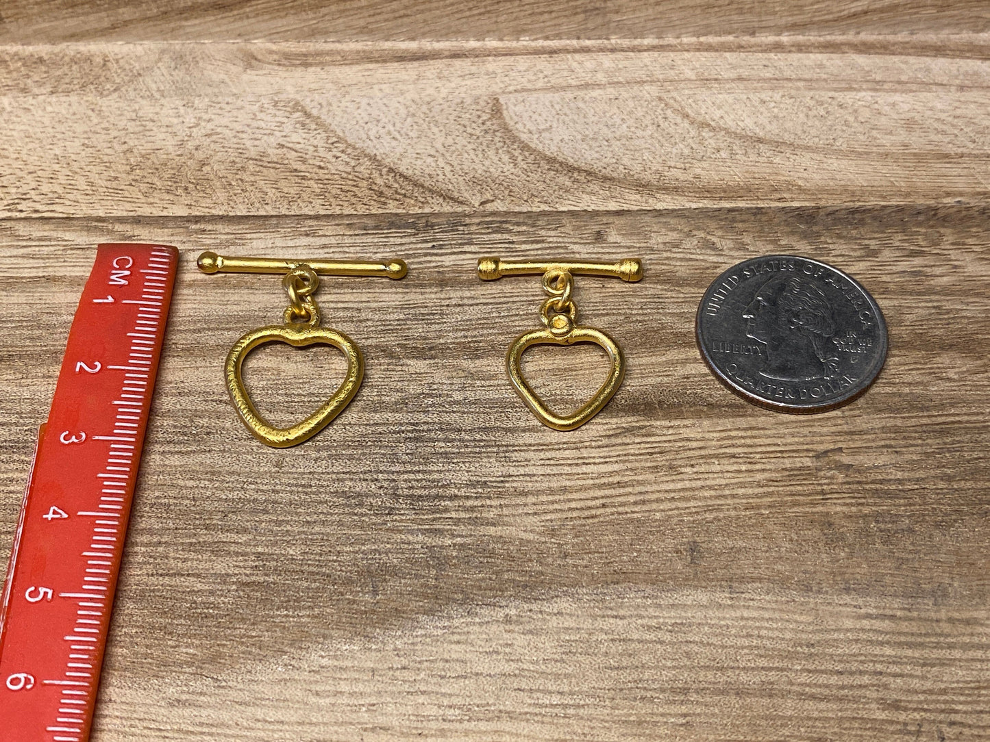 Matte Gold Heart-Shaped Toggle Clasp, Ring T Bar, T Bar Fasteners, Gold Toggle Clasp, Bracelet Closures, Gold Plated Findings, Anti Tarnish