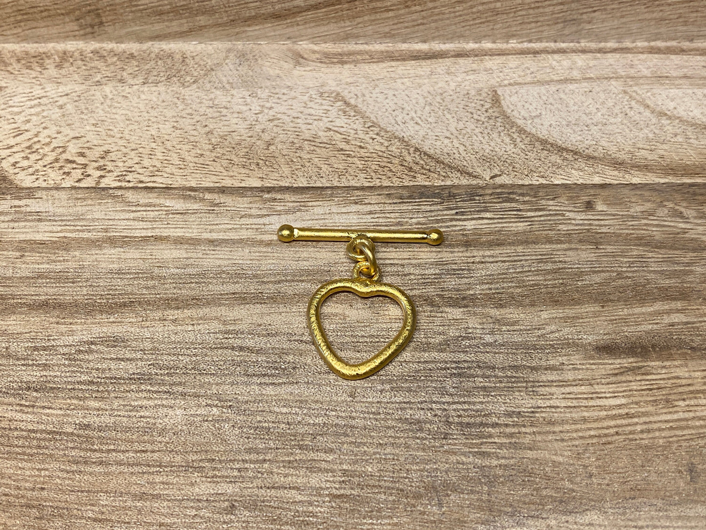 Matte Gold Heart-Shaped Toggle Clasp, Ring T Bar, T Bar Fasteners, Gold Toggle Clasp, Bracelet Closures, Gold Plated Findings, Anti Tarnish