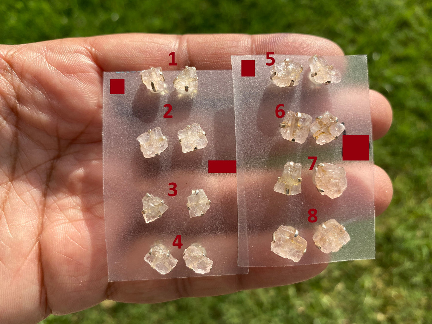Raw Morganite Stud Earrings, 92.5 Sterling Silver, Morganite Earring, Prong Earring, Natural Stone Stud Earring, Raugh Gemstone Stud Earring