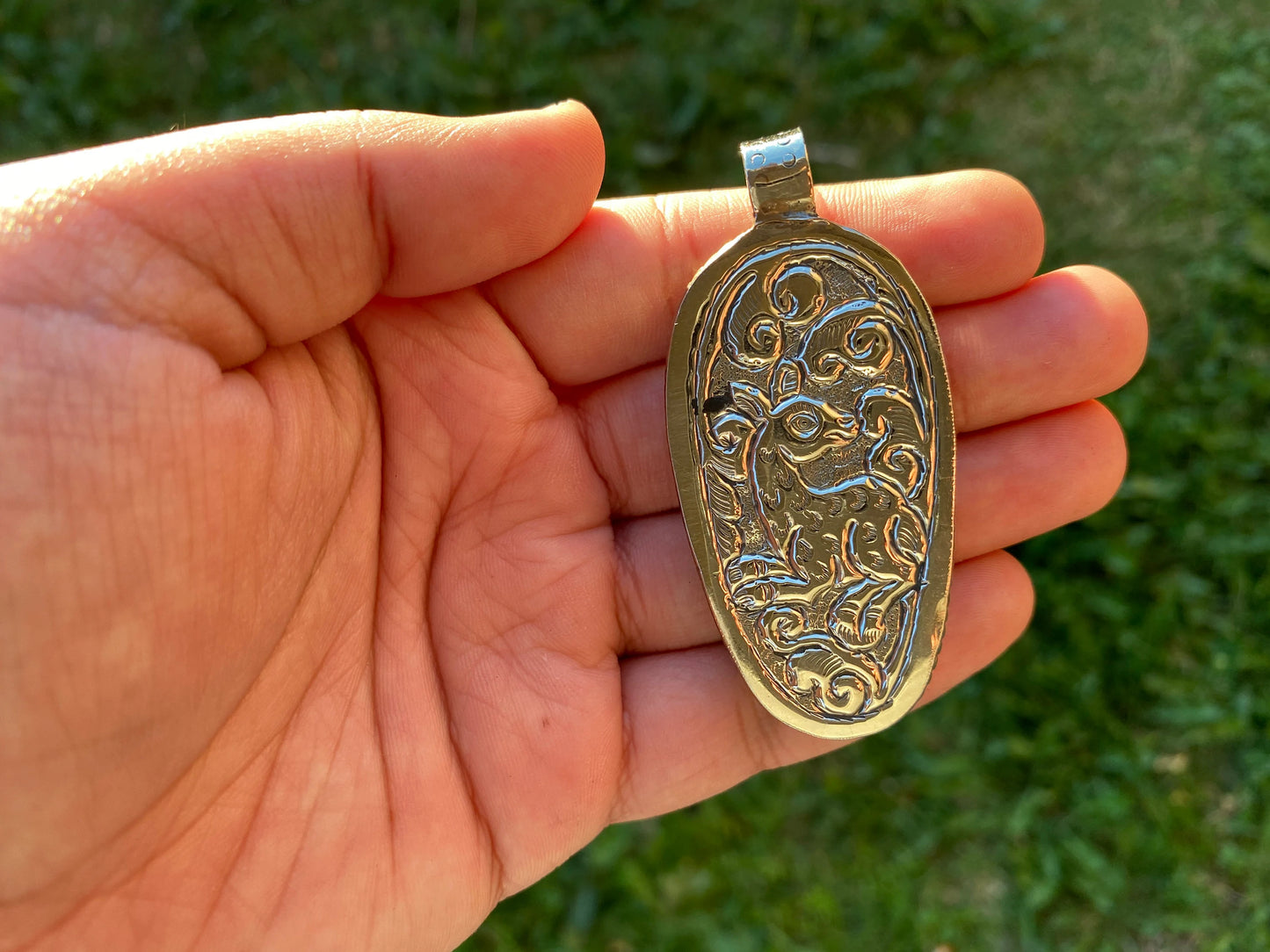 Native American Skull Bone Carved Tibetan Silver Pendant, Eagle Skull Pendant, Native American Jewelry, Carved Bone Pendant, Boho Jewelry