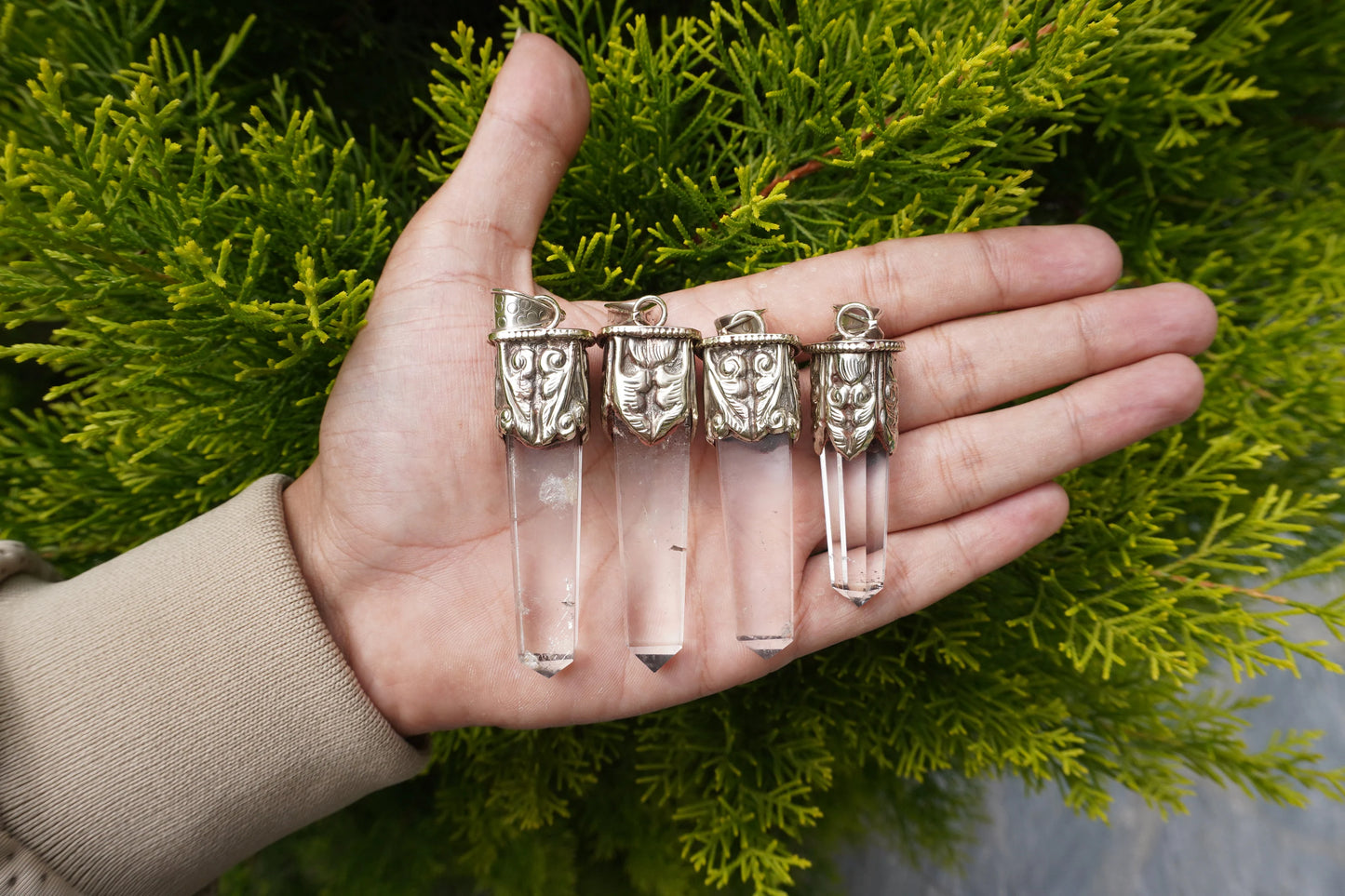 Unique Cross Shaped Pendants for daily wear, Handmade Tibetan Silver Pendant, Natural Gemstone Pendant, Floral Design, Aesthetic Gift ideas.