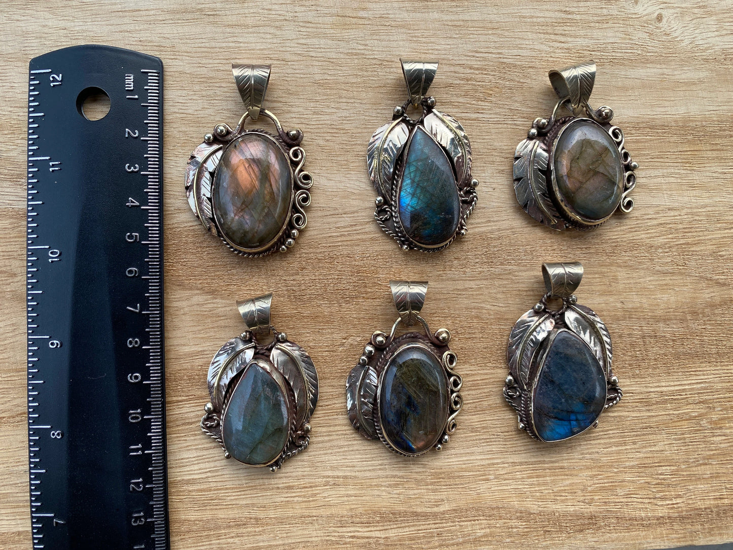 Natural Labradorite Tibetan Silver Pendant with Gemstone, Healing Crystal, Women Jewelry, Birthstone, Ethnic Jewelry, Natural Stone Pendant