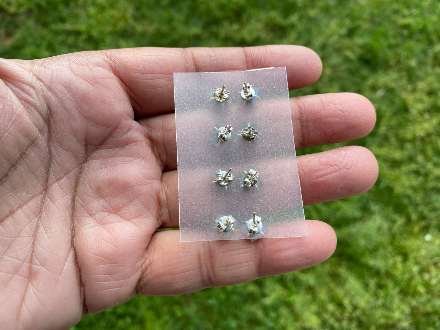 Tiny Raw Labradorite Sterling Silver Earring, Raw Prong Set Stud Earrings, Natural Stone Stud Earring, February Birthstone, Gemstone Earring