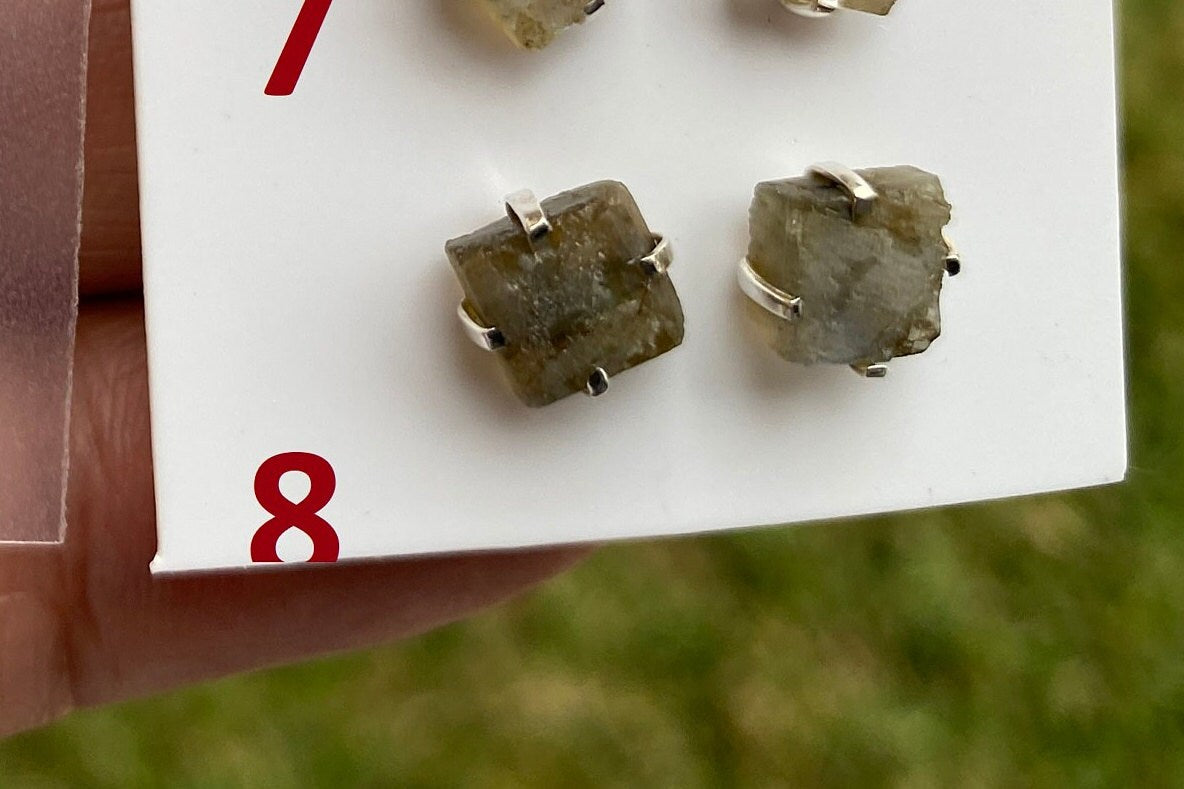 Tiny Raw Labradorite Sterling Silver Earring, Raw Prong Set Stud Earrings, Natural Stone Stud Earring, February Birthstone, Gemstone Earring