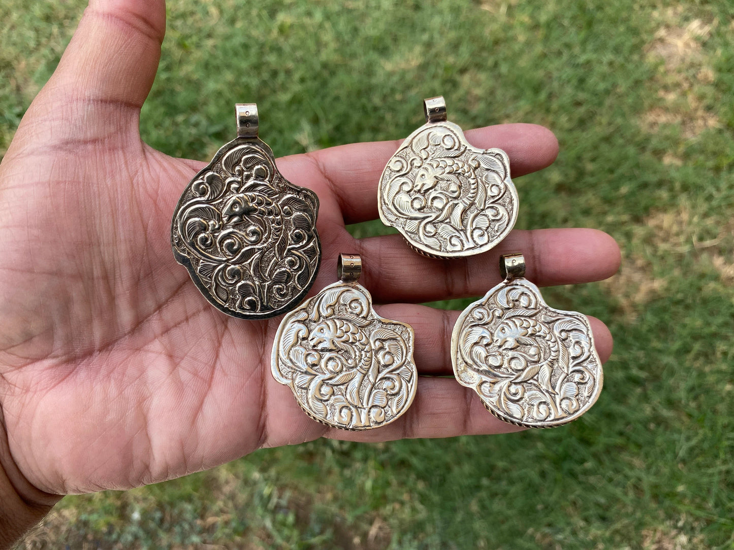 Natural Turquoise Tibetan Silver Pendant, Women's or Men's Jewelry, Ethnic Jewelry, Pendant, Birthstone, Birthday Gift, Pendant for Necklace