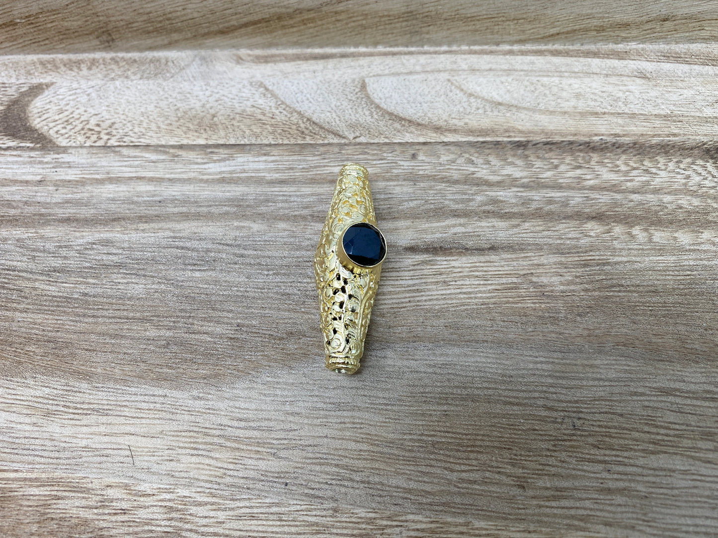 Nepal Bead, Abalone/ Emerald/ Ruby/ Citrine/ Blue Sapphire/ Pearl/ Black Onyx, 14K Matte Gold overlay/ Handcrafted Tibetan Bead for Necklace