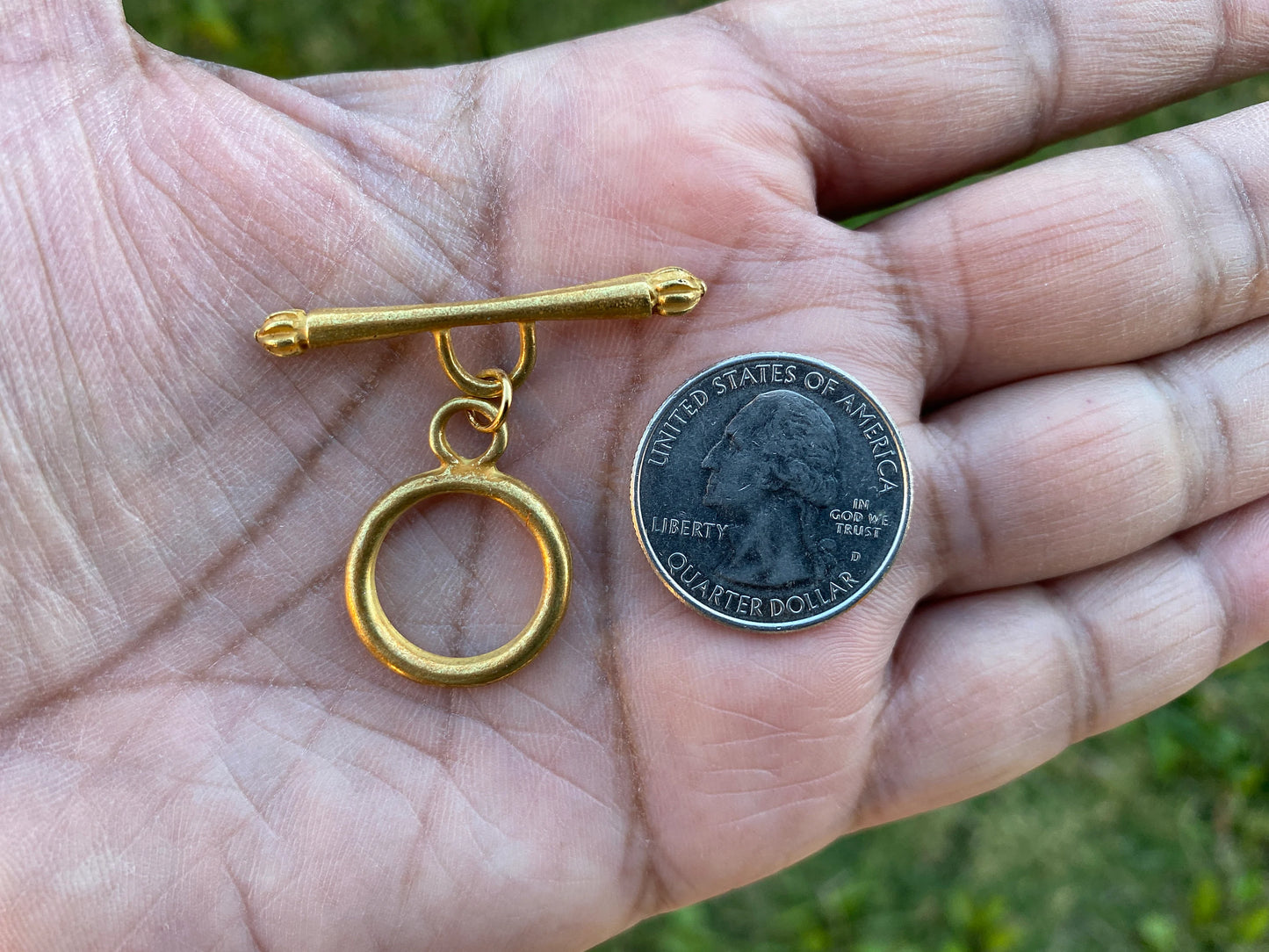 New Classics Toggle, High Quality 18K Brushed Gold Overlay Toggle Clasp, T Bar Fasteners for Necklace, Bracelet Closures, Designer's Toggles