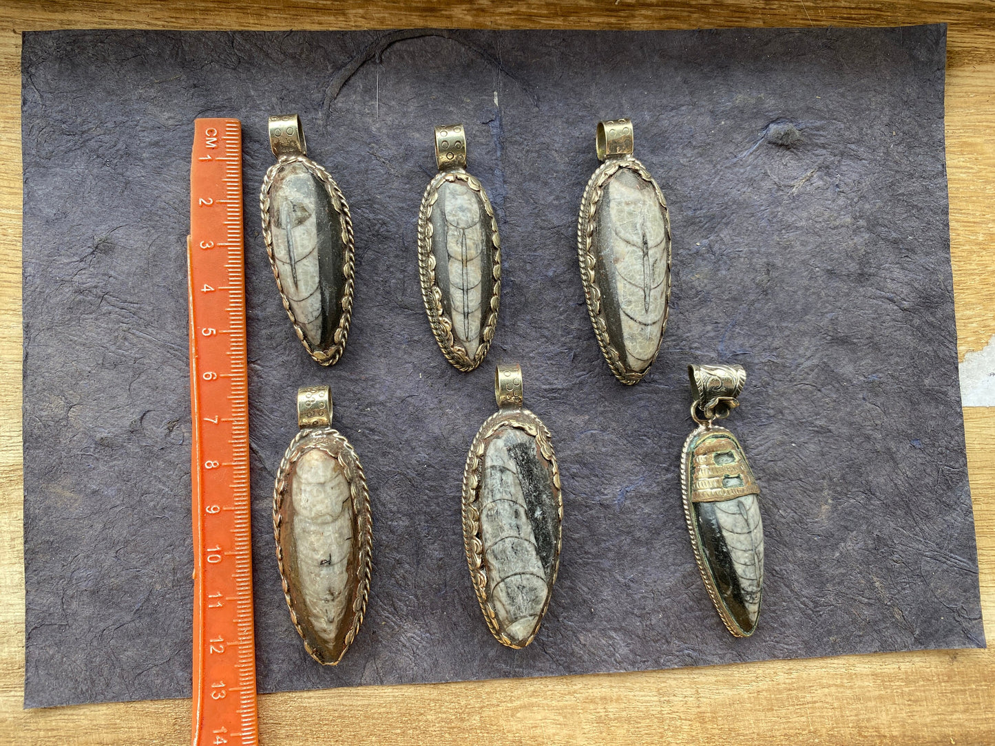 Orthoceras Fossil Tibetan Silver Pendant, Fossilized Pendant, Wiccan Jewelry, Black Stone Pendant, Fossil Jewelry, Orthoceras Jewelry, Boho