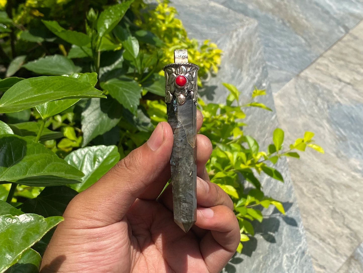 Daily Wear Labradorite Pendant: Perfect Gift for Her, Handmade Pendant, Tibetan Silver Pendant, Healing Pendant.