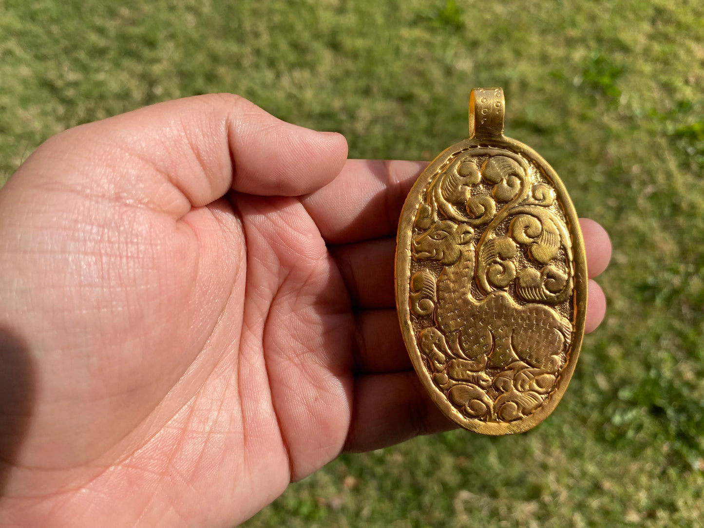 Pisces Zodiac Sign Bone Pendant, Non Tarnish 18k Brushed Gold Overlay, Horoscope Medallion, Astrological Sign, Zodiac Symbol, Zodiac Jewelry