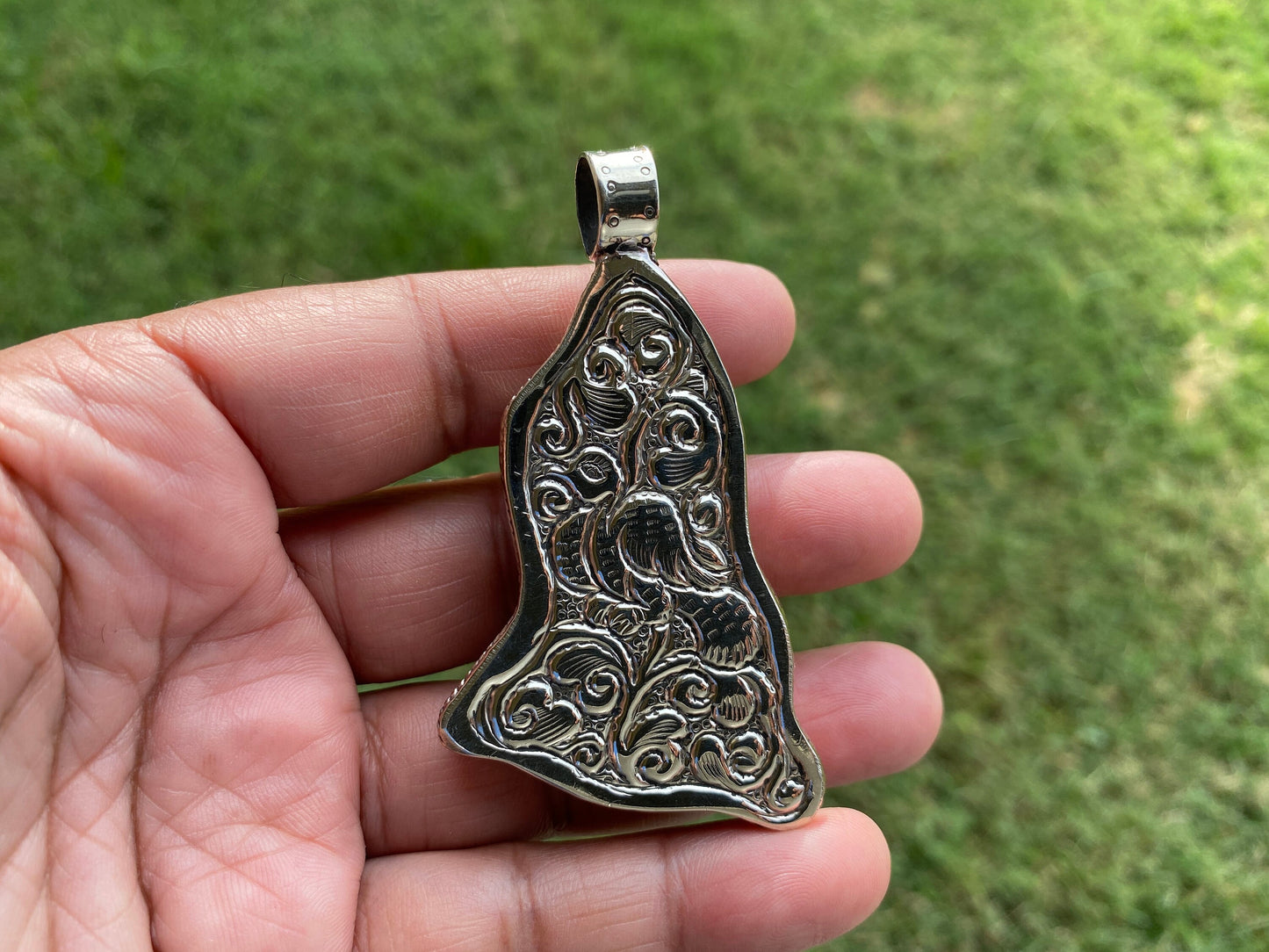 Prayer Hands Pendant, Carved Bone, Crucifix Pendant, Christian Pendant, Jesus Cross Religious Gift, Jesus Cross Gift, Namaste Pendant