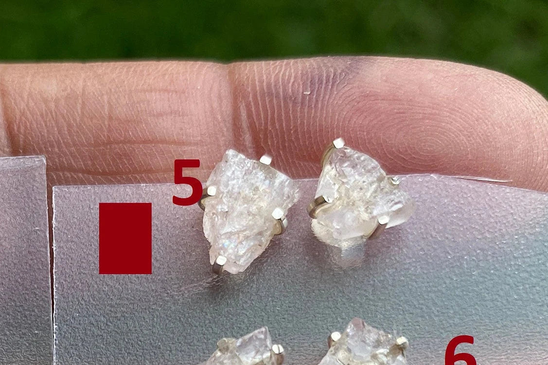 Morganite Gemstone Stud Earrings, Sterling Silver, Prong Earring, Natural Stone Stud Earring, Raugh Gemstone Stud Earring, Christmas Gift