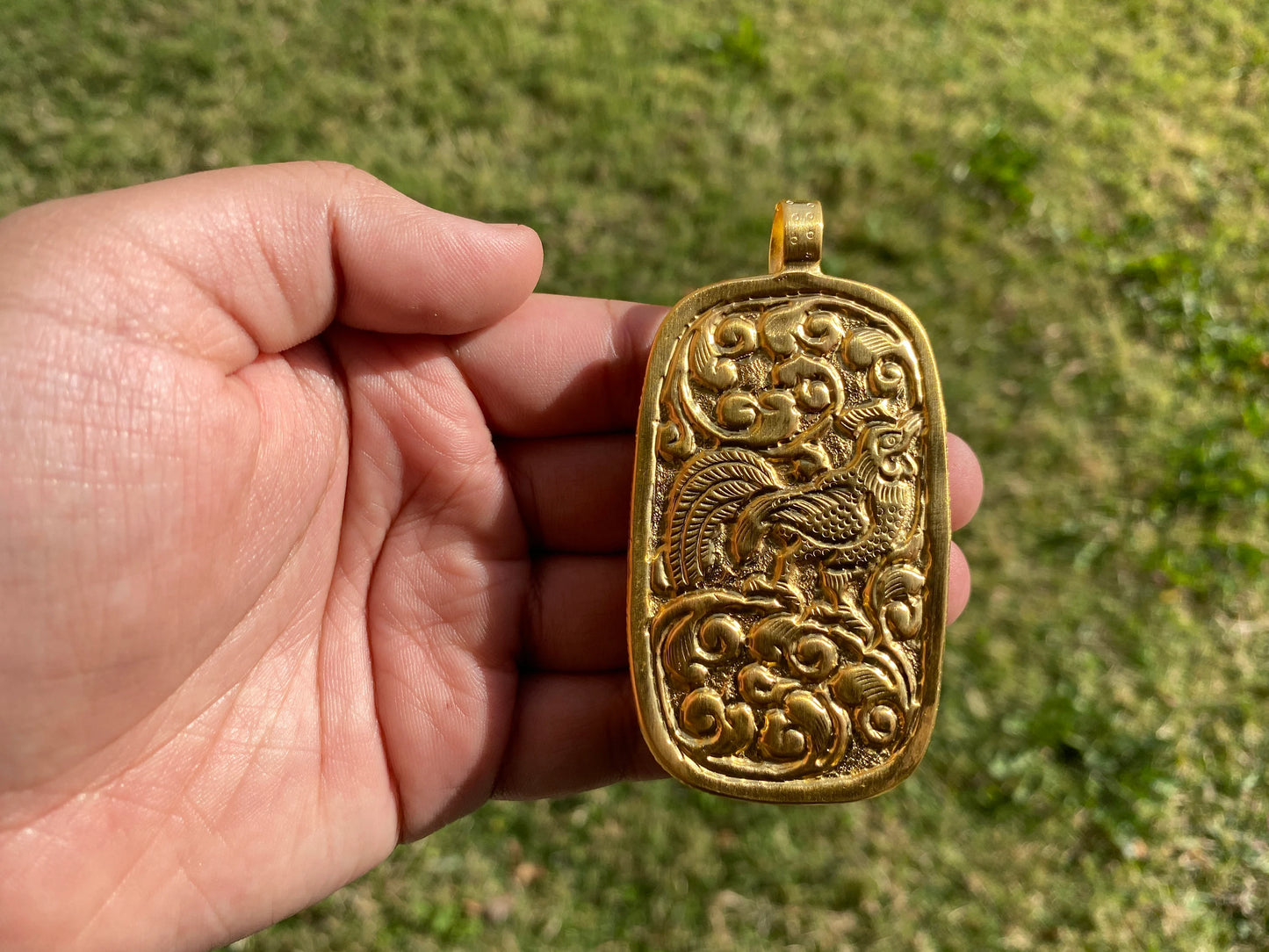 Proud Army Mom Bone Carved Pendant, 18K Brushed Gold Overlay, Non Tarnish, Jewelry for Army Mom, Military Pride Jewelry, Army Mom Gifts