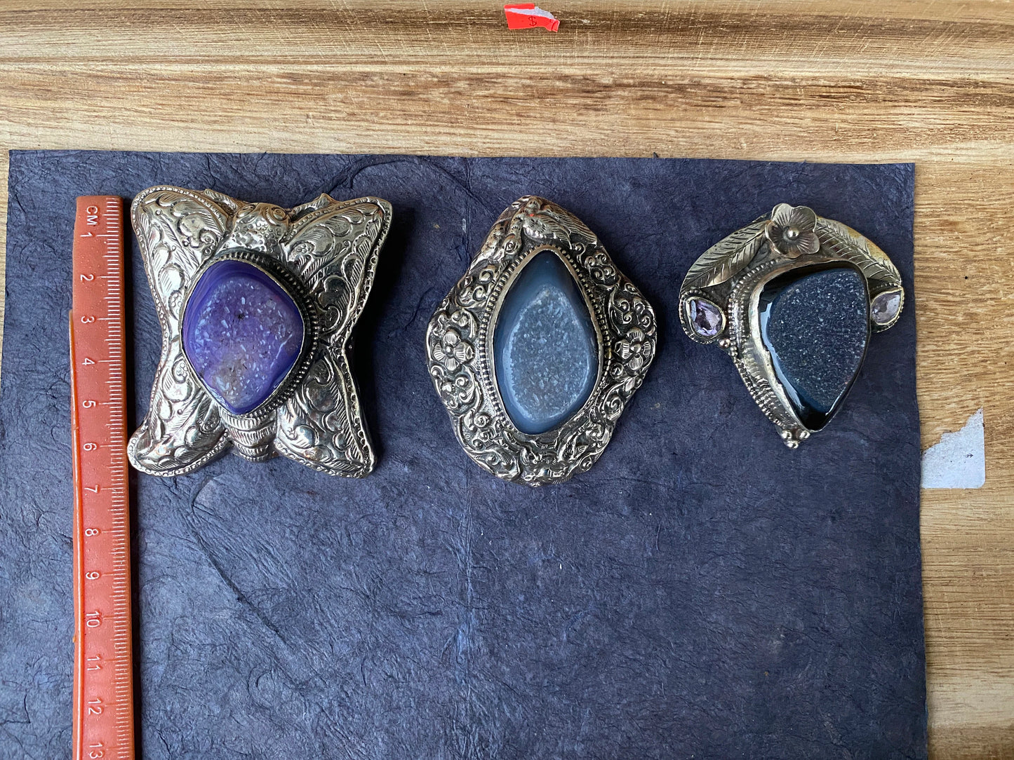 Raw Agate Druzy Stone Tibetan Silver Large Pendant, Healing Pendant, Hill Tribe Women's Jewelry, Birthstone Pendant, Pendant Necklace