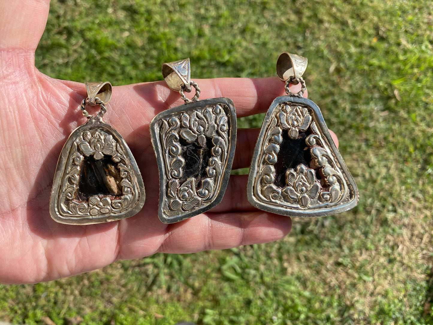 Raw Amber Slab Tibetan Silver Pendant, Natural History Inspired Jewelry, Amber Healing Properties Jewelry, Earthy Bohemian Jewelry, Boho