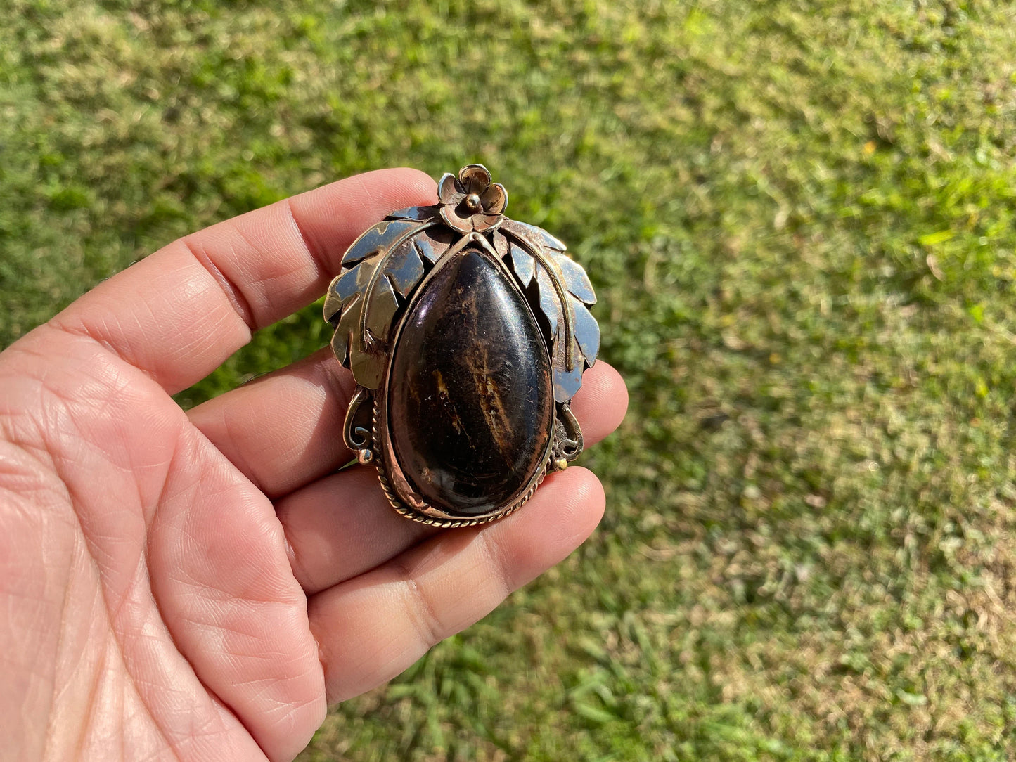 Raw Baltic Amber Tibetan Silver Pendant, Fossilized Amber Jewelry, Ancient Style Amber Pendant, Earthy Bohemian Jewelry, Amber Jewelry Gift