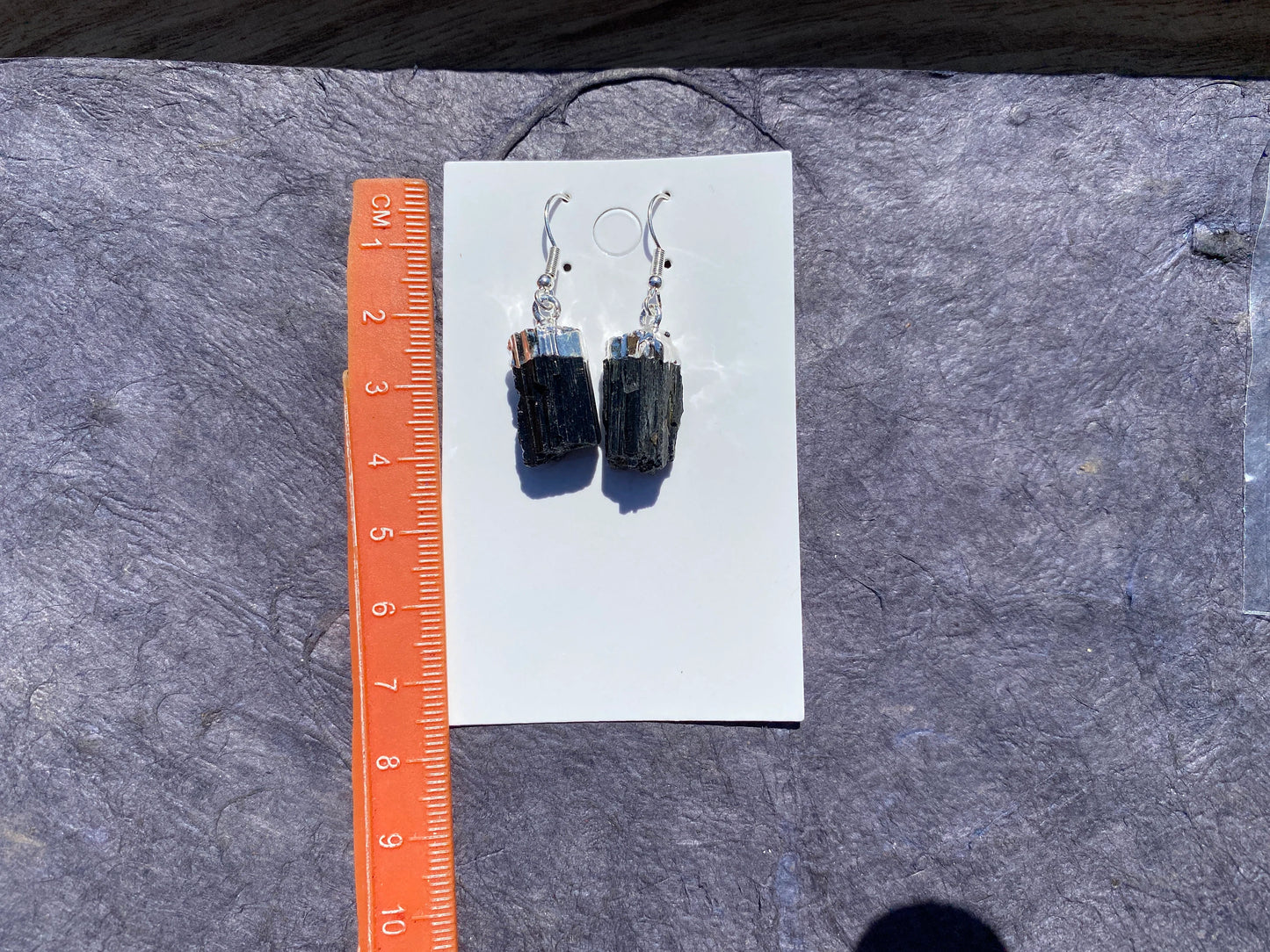 Raw Black Tourmaline Earrings, Silver Electroplated, Raw Gemstone Earrings, Dangle Earring, Gifts for Mom, Mothers Day Gift, Healing Crystal