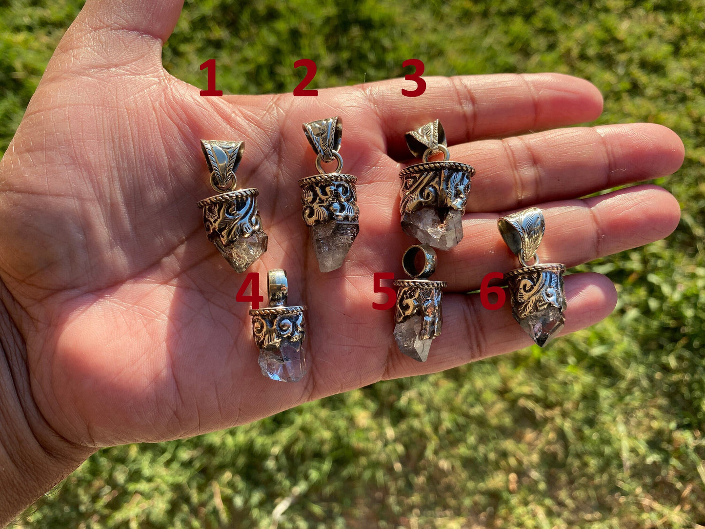 Raw Herkimer Diamond Tibetan Silver Pendant, Raw Crystal, April Birthstone, Crown Chakra, Freeform Pendant, Raw Stone Pendant
