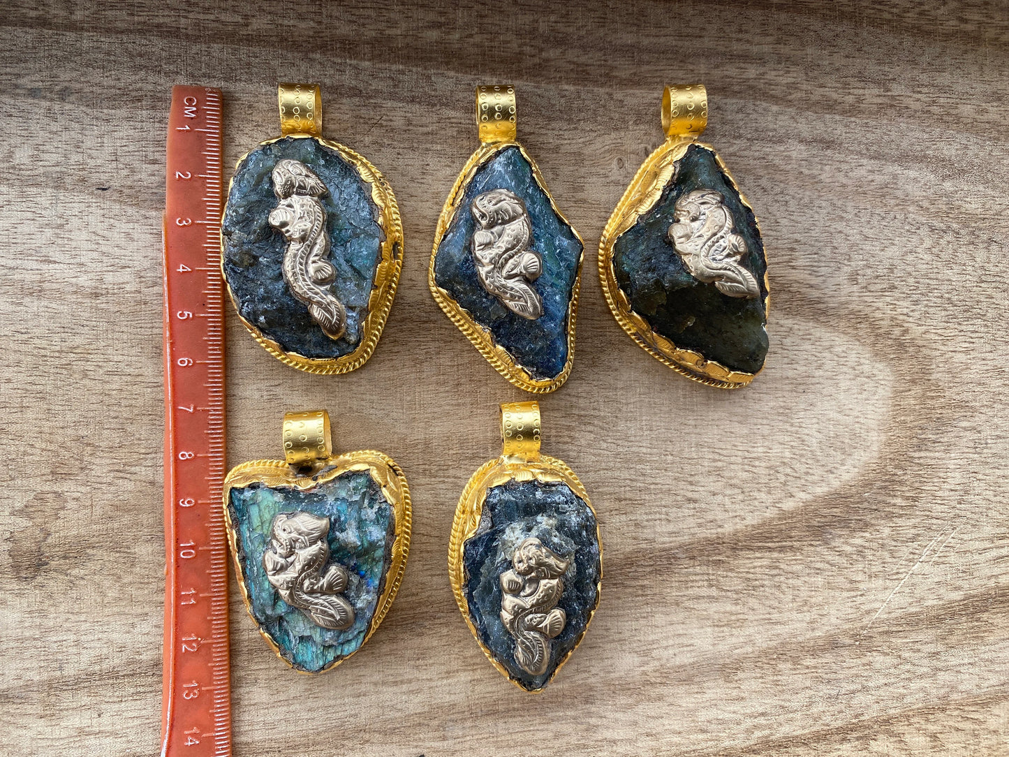 Raw Labradorite Natural Stone Pendant, Brushed Gold Overlay, Statement Piece, Elegant Jewelry, Spiritual Healing Jewelry, Premium Quality