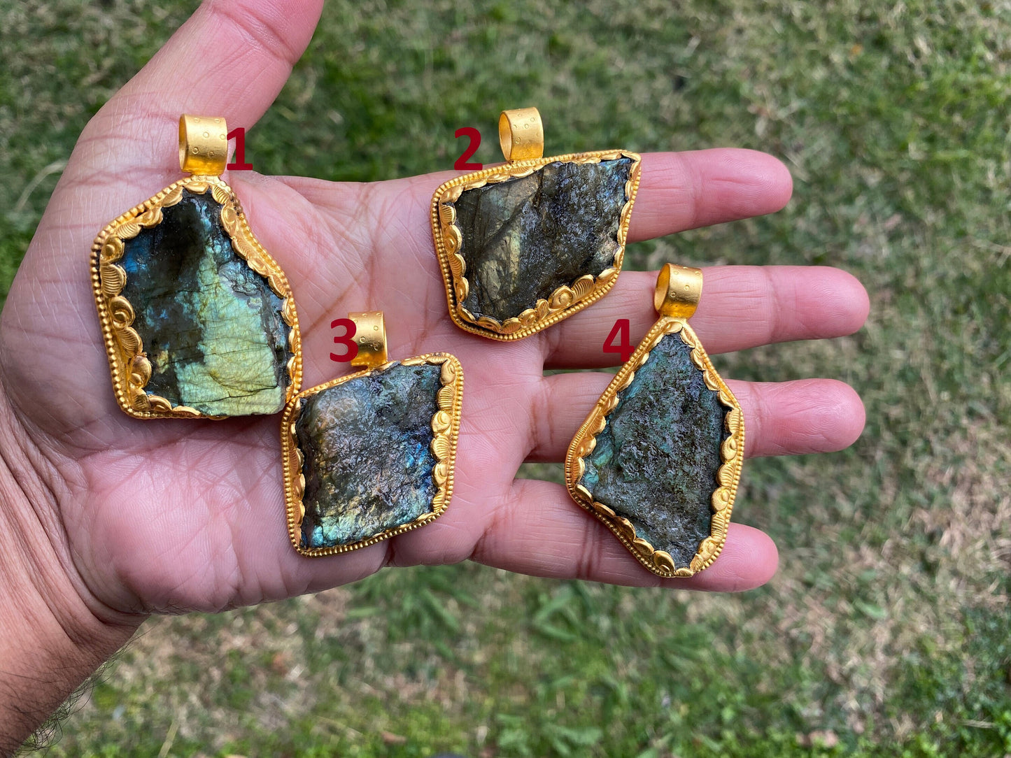 Raw Labradorite Natural Stone, Non Tarnish Brushed Gold Overlay, Natural Stone Jewelry, Natural Beauty, Grounding Gem, Unique Jewelry