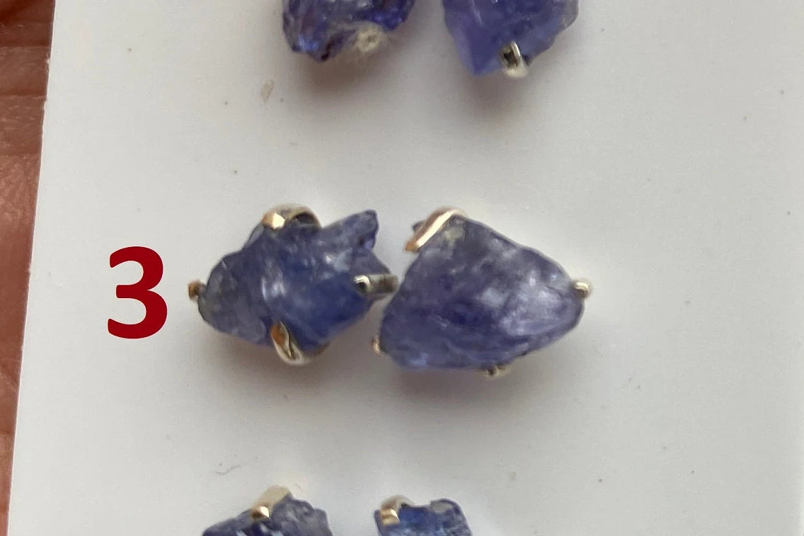 Raw Lapis Lazuli Gemstone Stud Earring, 92.5 Sterling Silver, Raw Natural Stone, Energy, Protection Jewelry, Handmade Earring, Birthday Gift