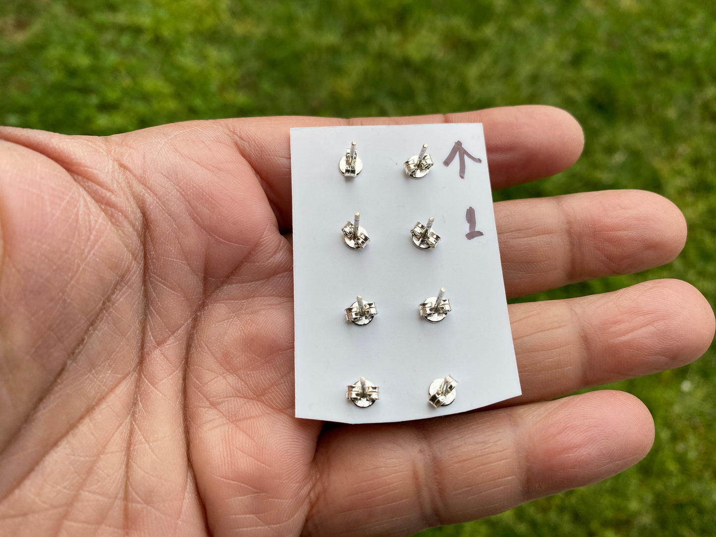 Raw Lapis Lazuli Natural Gemstone Stud Earrings, 92.5 Sterling Silver, Raw Natural Energy Stone, Protection Jewelry, Birthday Gift