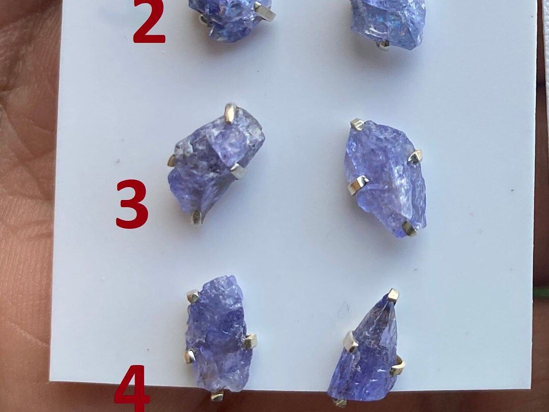 Raw Lapis Lazuli Natural Gemstone Stud Earrings, 92.5 Sterling Silver, Raw Natural Energy Stone, Protection Jewelry, Birthday Gift