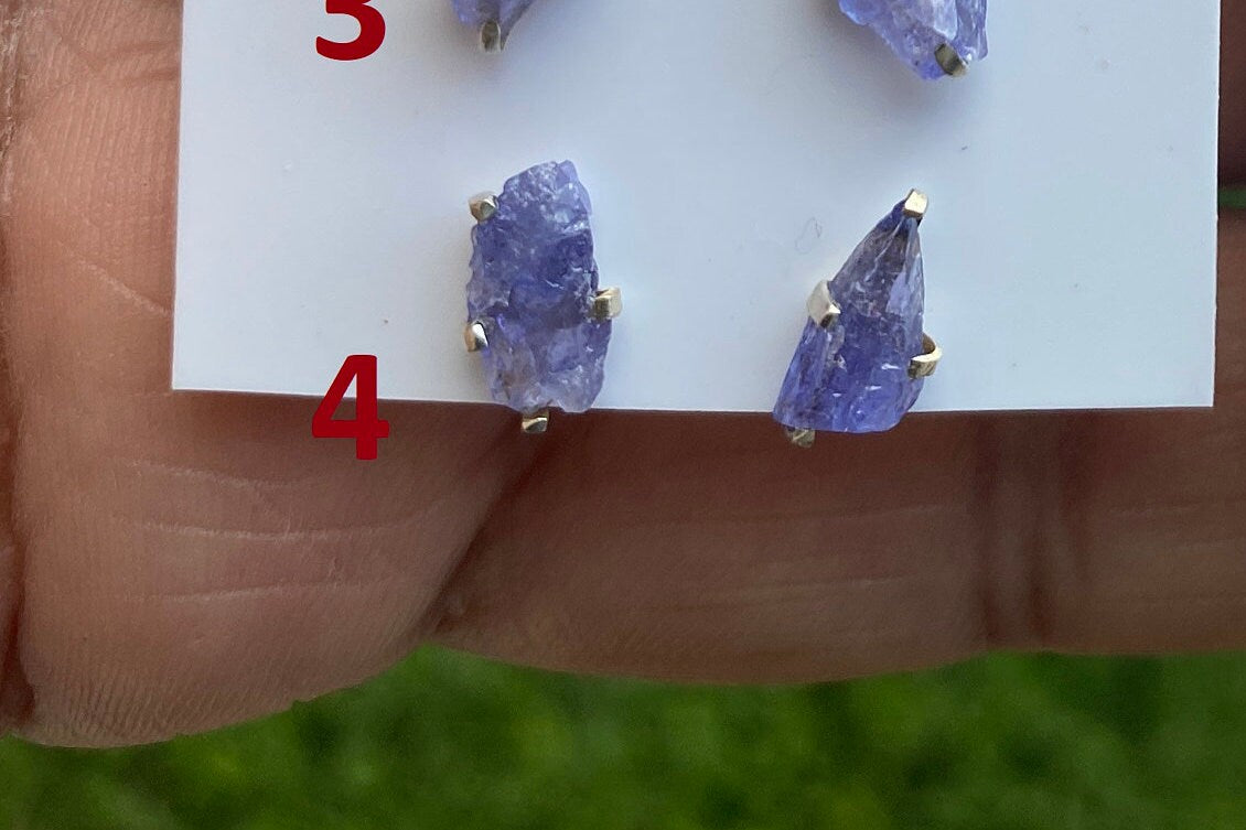 Raw Lapis Lazuli Natural Gemstone Stud Earrings, 92.5 Sterling Silver, Raw Natural Energy Stone, Protection Jewelry, Birthday Gift