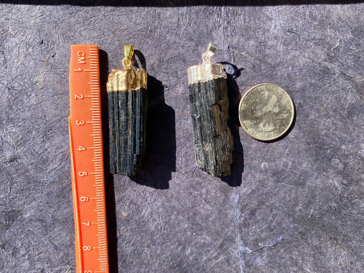 Raw Natural Black Tourmaline with Gold or Silver Electroplated Pendant, Pendant for Men or Women, Natural Stone, Pendant for Chain Necklace