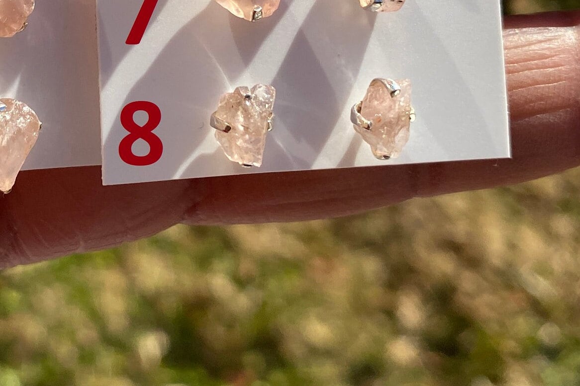 Raw Natural Morganite Gemstone Stud Earrings, Sterling Silver, Rough Morganite Stud Earrings, Morganite Jewelry, Prong Earring, Post Earring