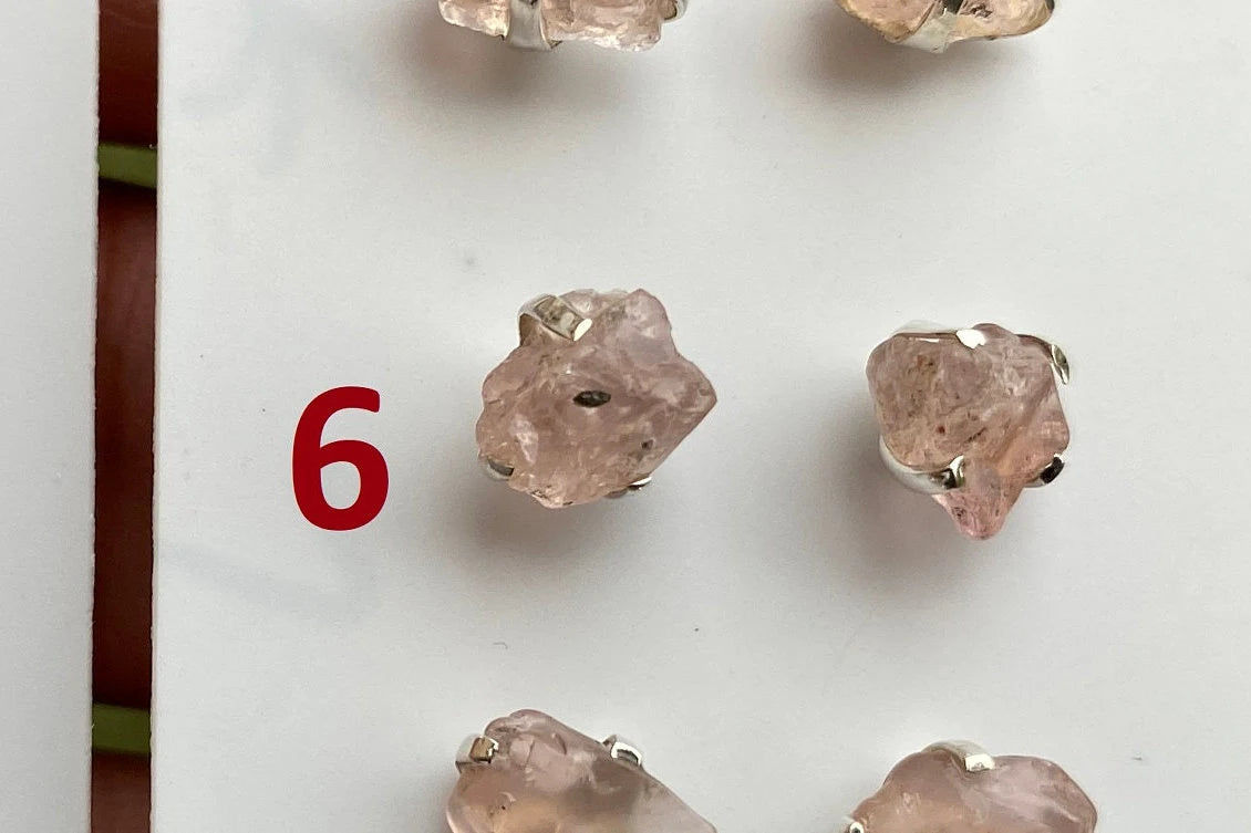 Raw Natural Morganite Stud Earrings, Sterling Silver, Rough Morganite Stud Earrings, Morganite Jewelry, Prong Earring, Gemstone Post Earring