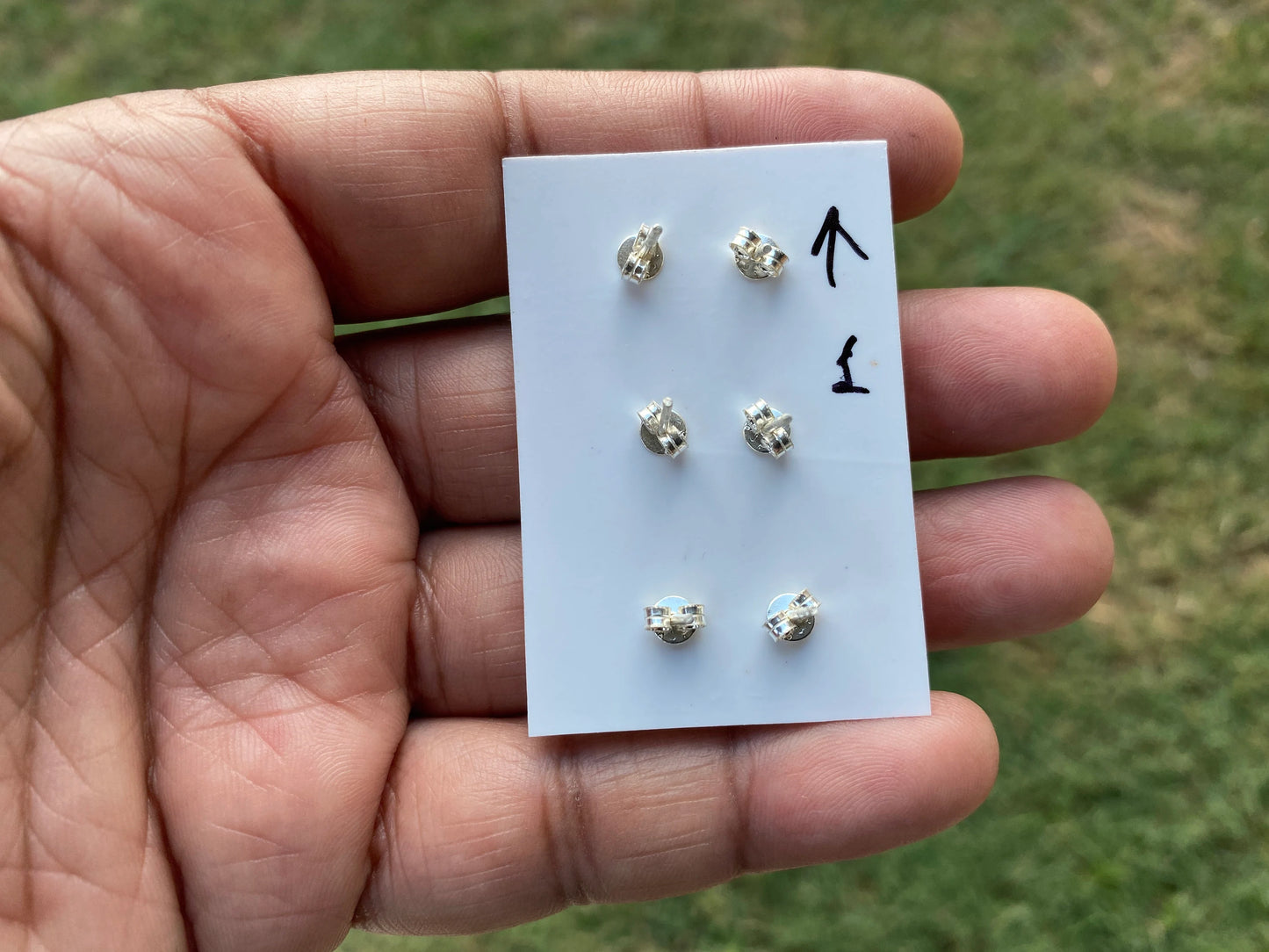 Raw Peridot Gemstone Ear Studs, Sterling Silver Earring