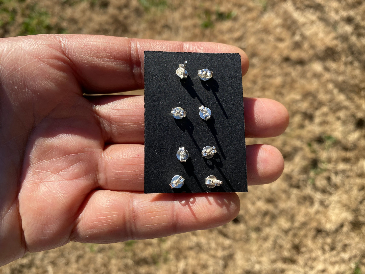 Raw Watermelon Tourmaline Sterling Silver Stud Earrings, Elegant, Dainty, Stylish Natural Stone, Rough Gemstone Earring, Raw Tourmaline Stud