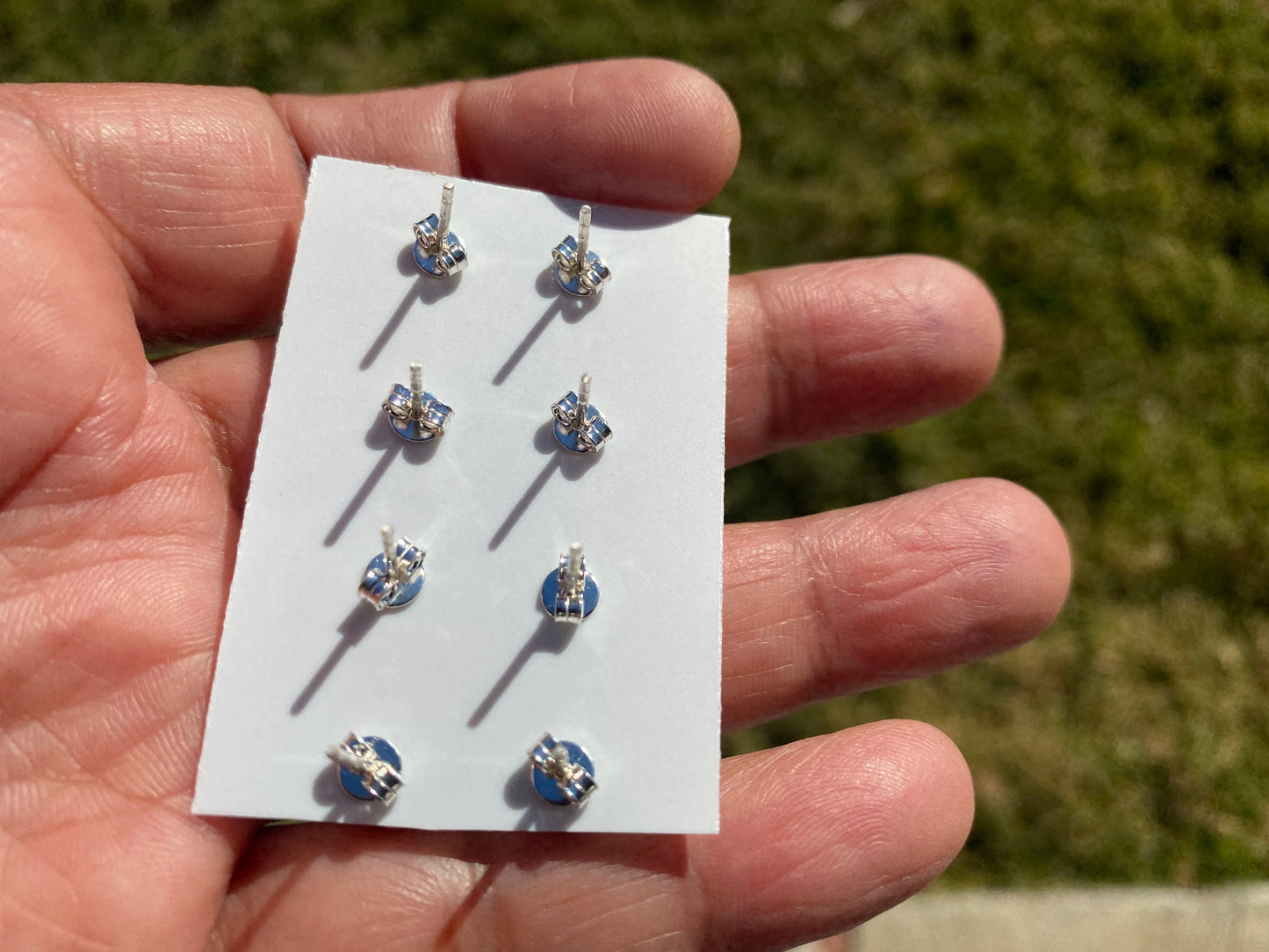 Raw Watermelon Tourmaline Studs Earring, Sterling Silver Studs, Rough Gemstone Earrings, Raw Tourmaline Stud Earrings, Natural Stone Jewelry