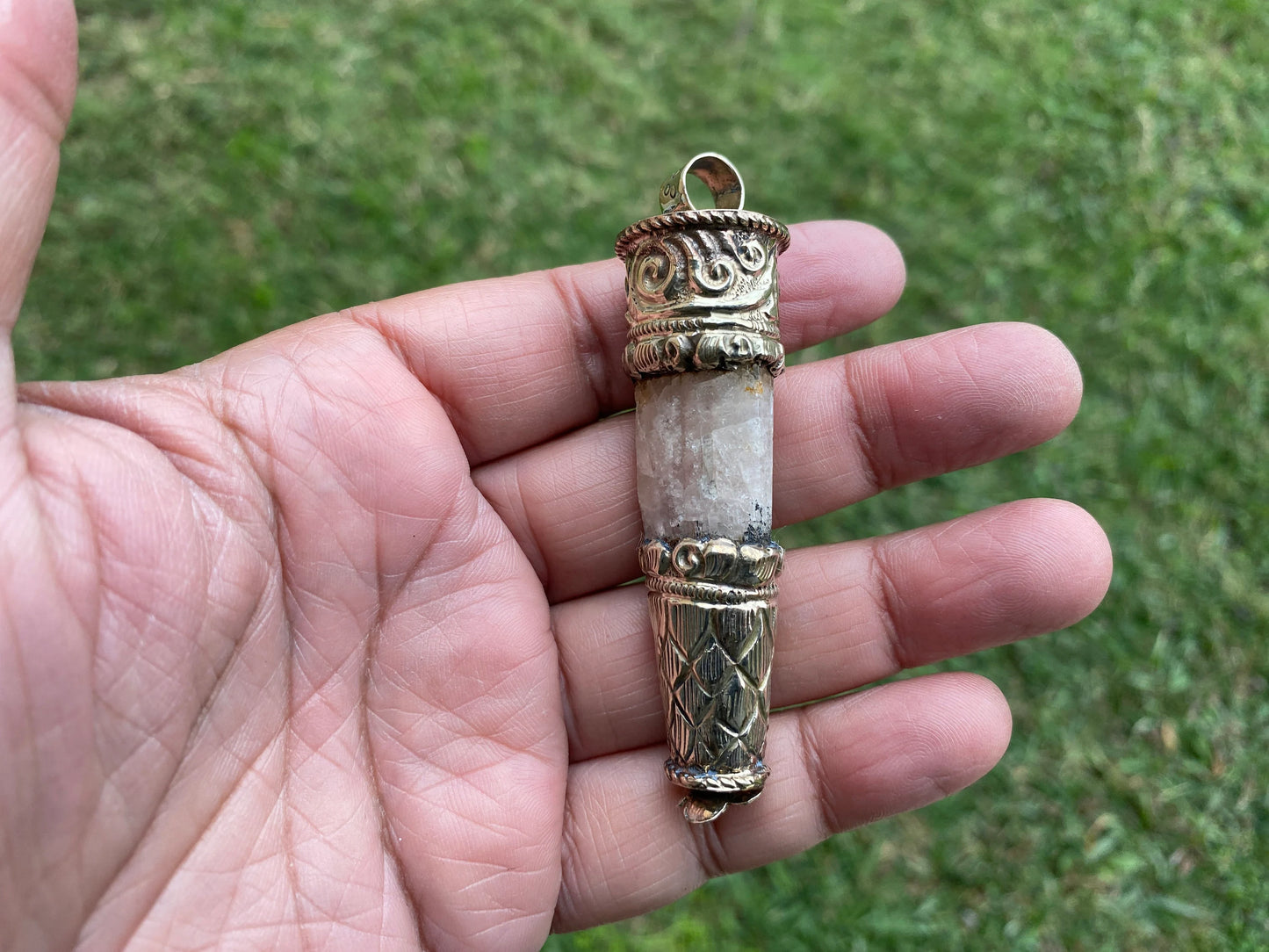 Raw Watermelon Tourmaline Tibetan Silver Pendant, Gemstone Energy Pendant, Nature Inspired Pendant, Metaphysical Jewelry, Healing Jewelry