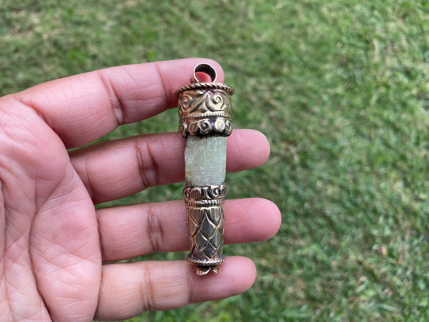 Raw Watermelon Tourmaline Tibetan Silver Pendant, Gemstone Energy Pendant, Nature Inspired Pendant, Metaphysical Jewelry, Healing Jewelry