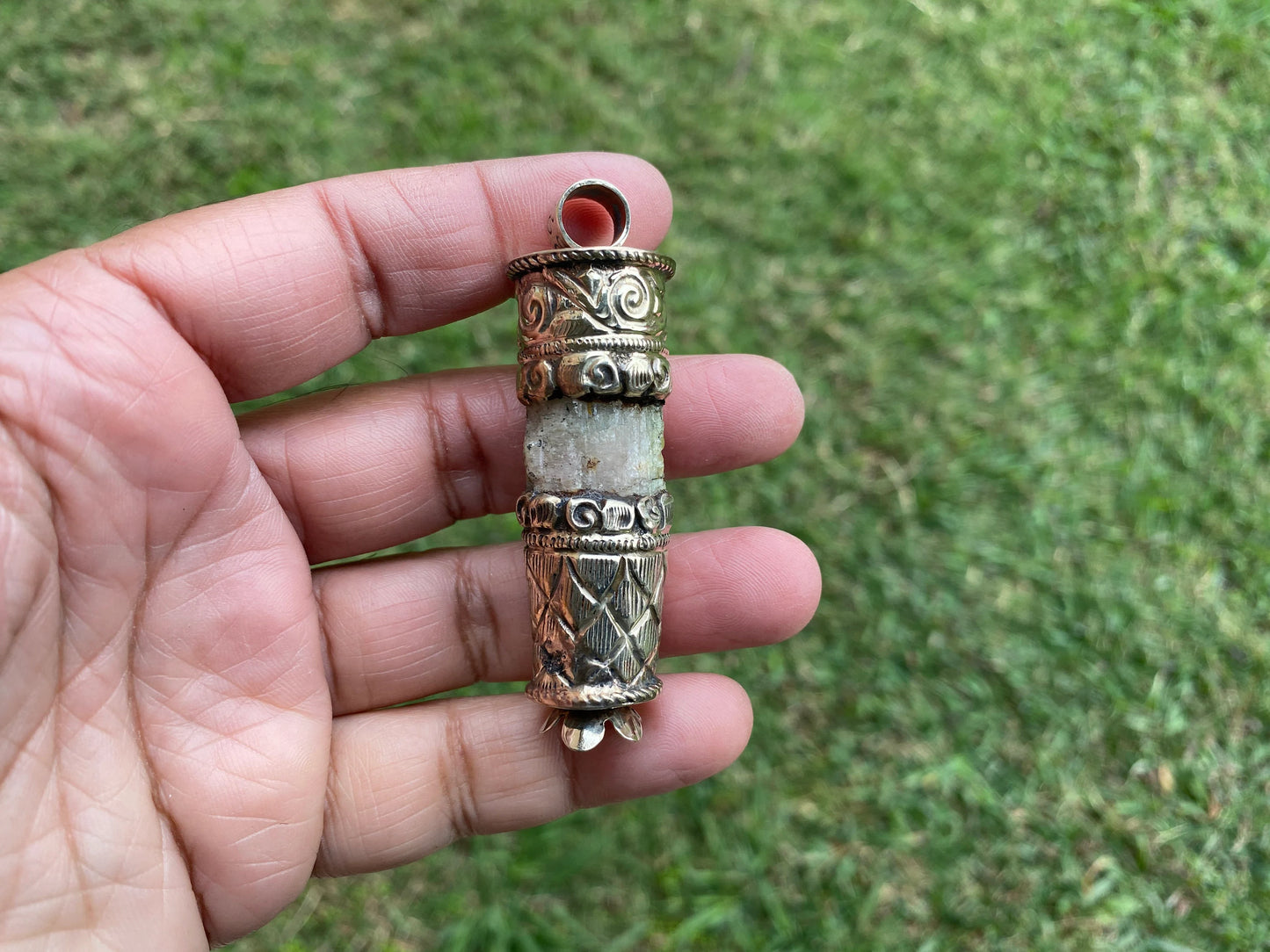 Raw Watermelon Tourmaline Tibetan Silver Pendant, Gemstone Energy Pendant, Nature Inspired Pendant, Metaphysical Jewelry, Healing Jewelry
