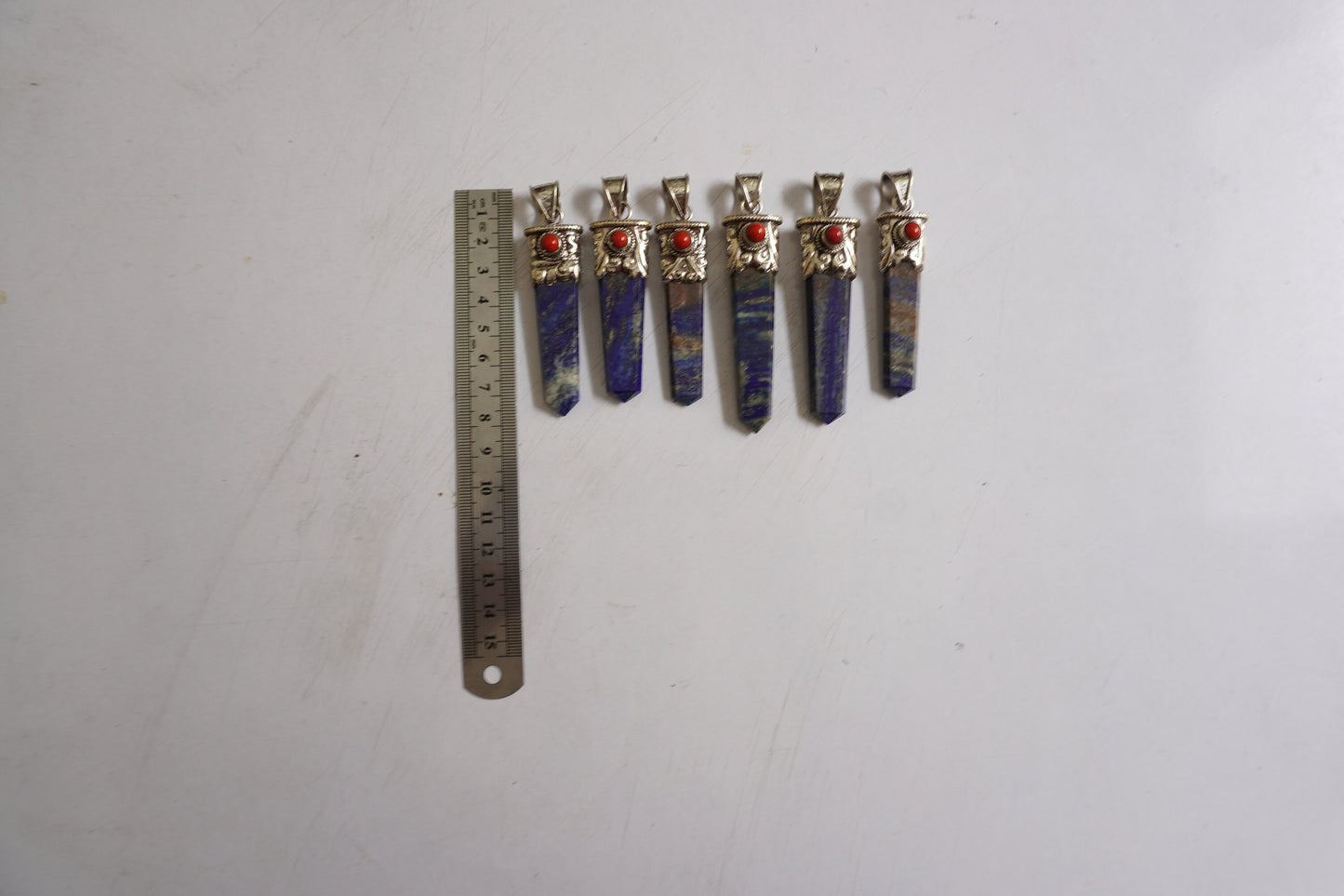 Red Coral-Enhanced Lapis Lazuli Tibetan Silver Pendant | Natural Gemstone Jewelry, Handmade Chakra Necklace, Unique Handmade Pendant Gift
