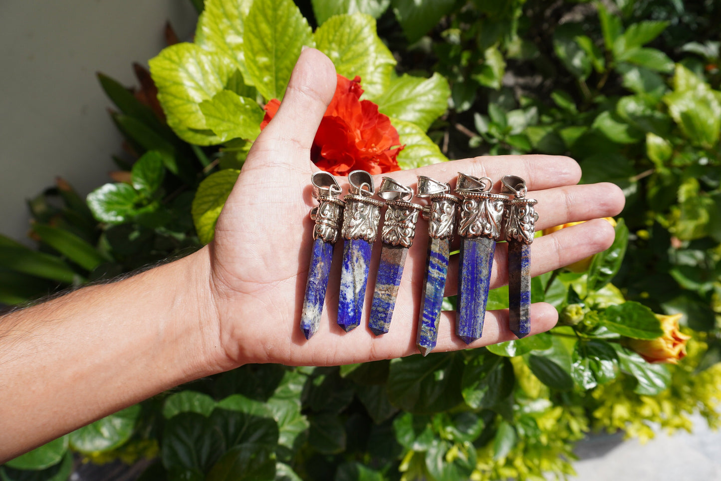 Red Coral-Enhanced Lapis Lazuli Tibetan Silver Pendant | Natural Gemstone Jewelry, Handmade Chakra Necklace, Unique Handmade Pendant Gift