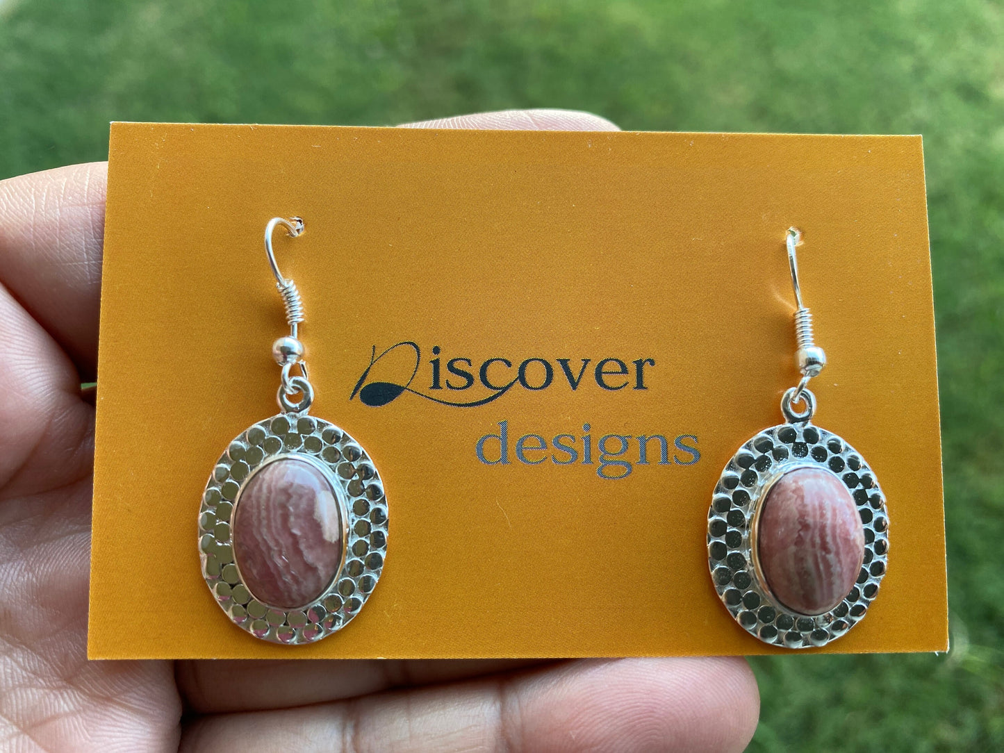 Rhodochrosite Earrings Silver Overlay, Birthday Gift for Her, Bridesmaid Earrings, Wedding Earrings, Birthstone Earrings, Gemstone Earrings