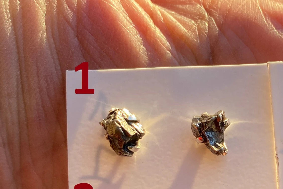 Tiny Genuine Raw Pyrite Sterling Silver Chunk Healing Stone Stud Earrings, Rieke stones , Raw Gemstone Stud , Geo Earring, Rock Stud Earring