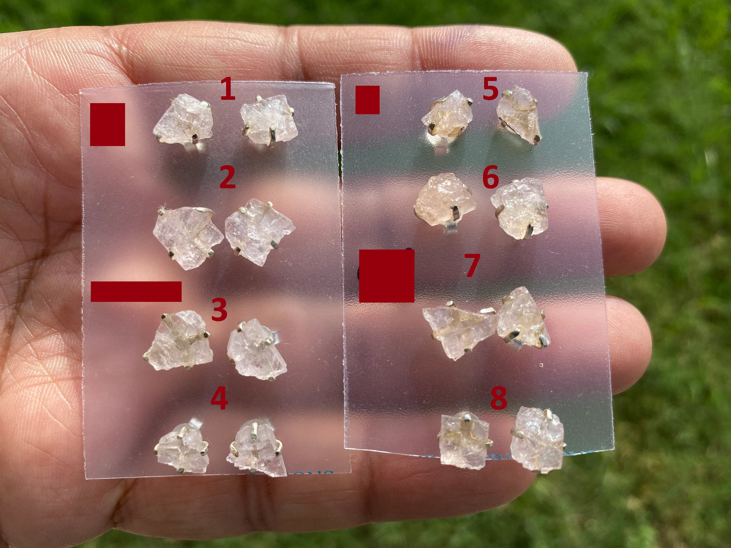 Rough Morganite 92.5 Sterling Silver Earring, Morganite Earring, Prong Earring, Natural Stone Stud Earring, Raw Gemstone Stud Earrings Post