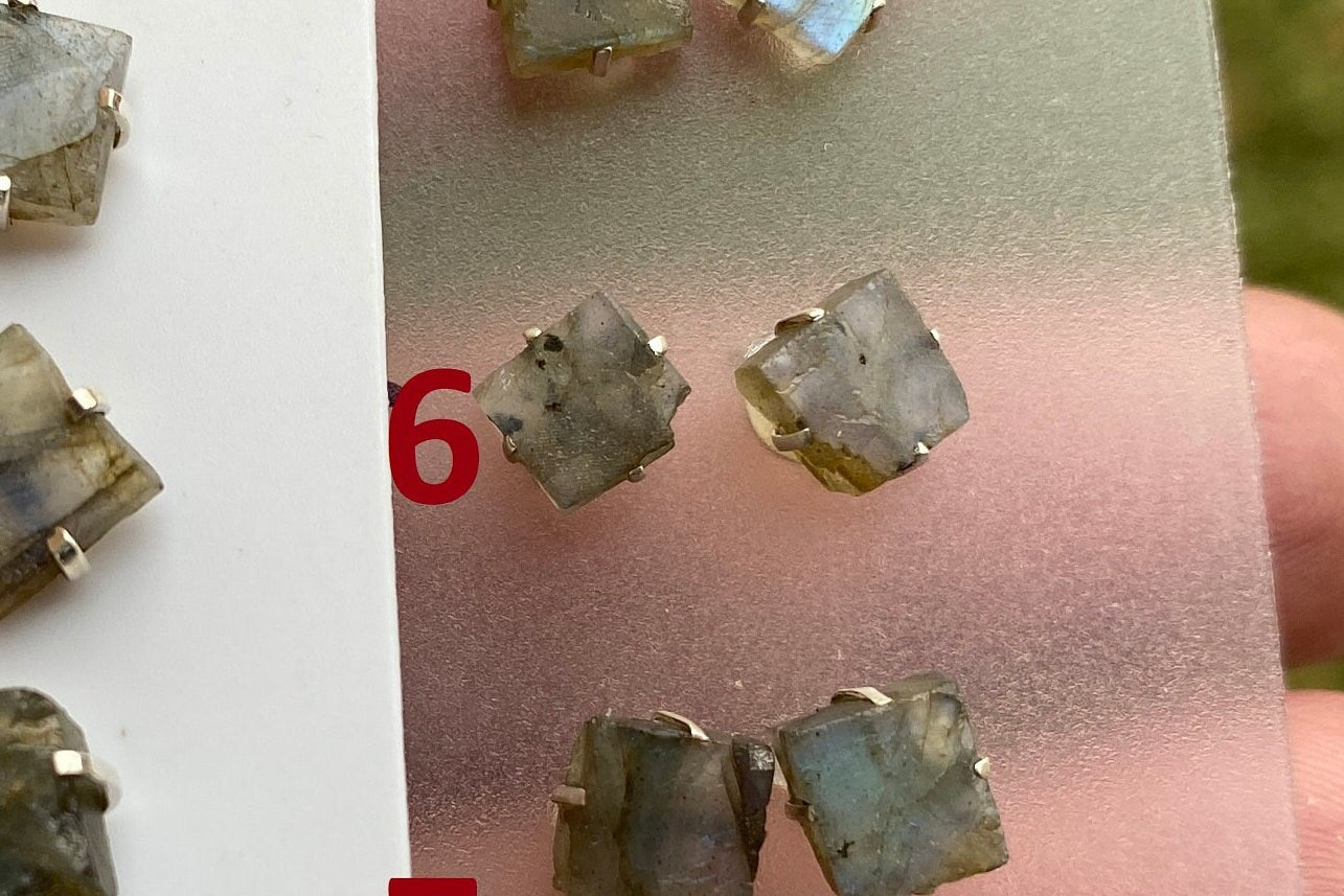 Rough Natural Labradorite Stud Earrings, Labradorite Prong Earring, Labradorite Stone Earrings, Labradorite Jewelry, Sterling Silver Earring